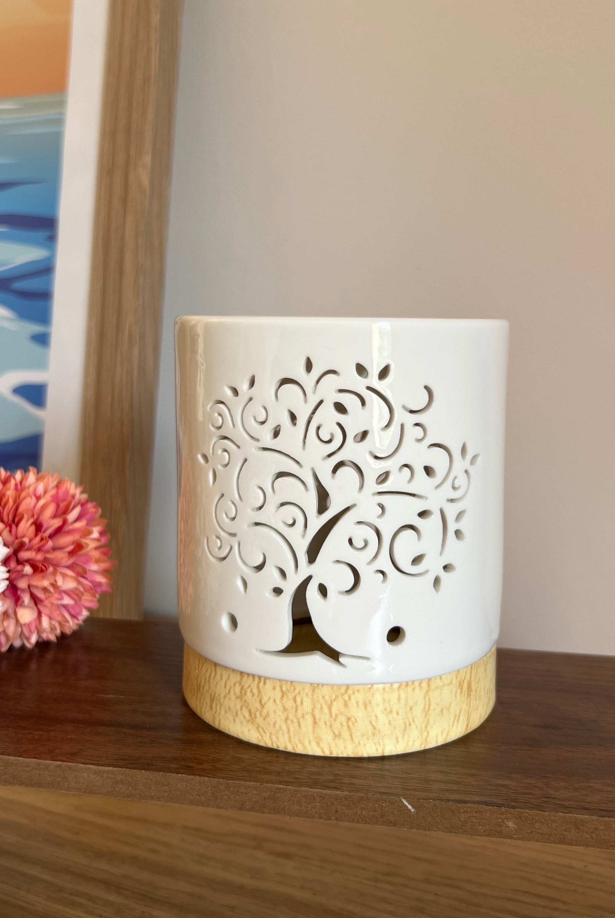 bruleur avec motif arbre de vie pour bougies et fondants