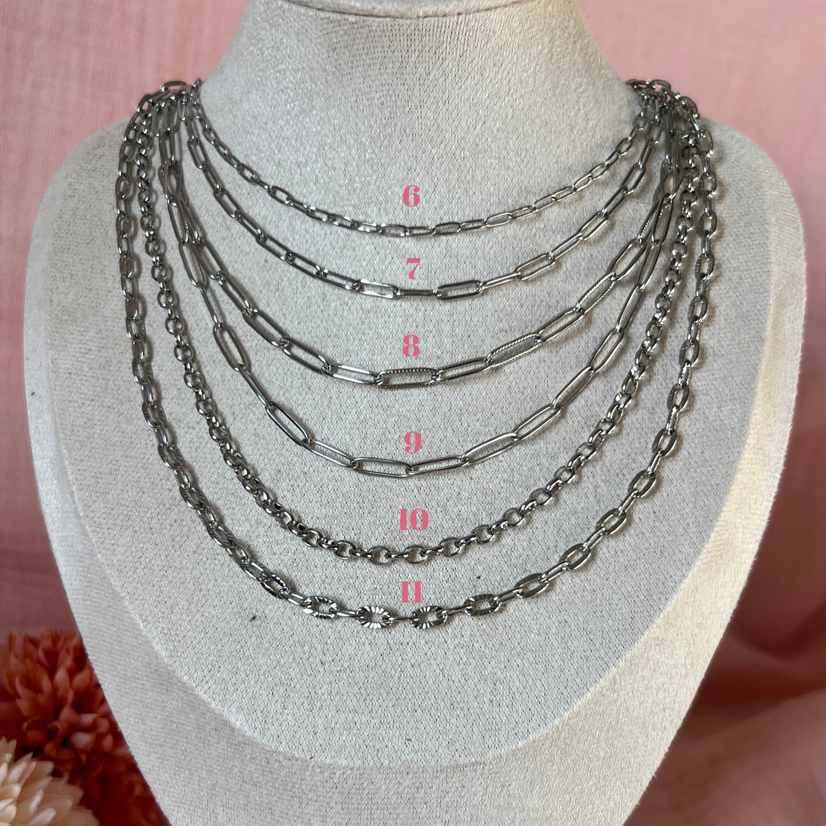 Chaînes en acier inoxydable – Base de ton collier à charms
