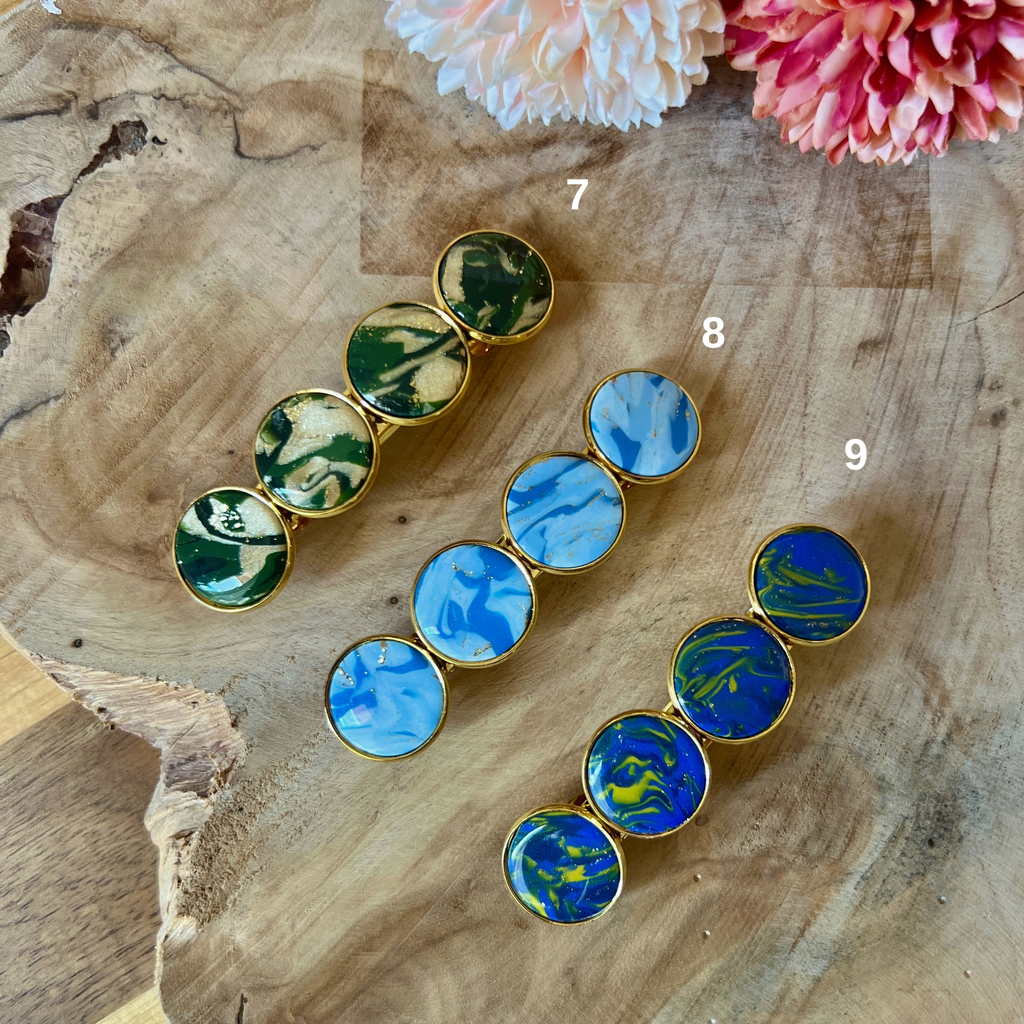 Barrettes colorées en argile polymère