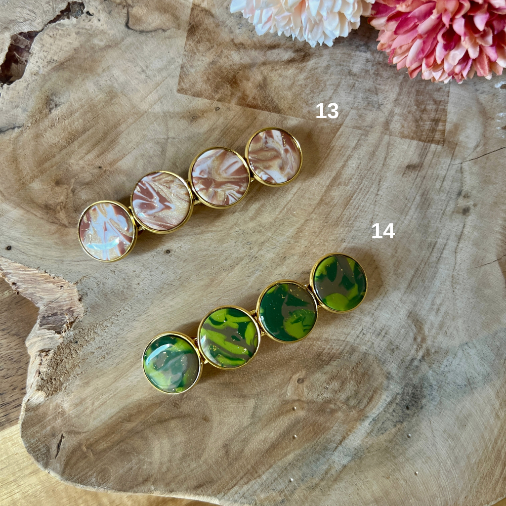 Barrettes colorées en argile polymère