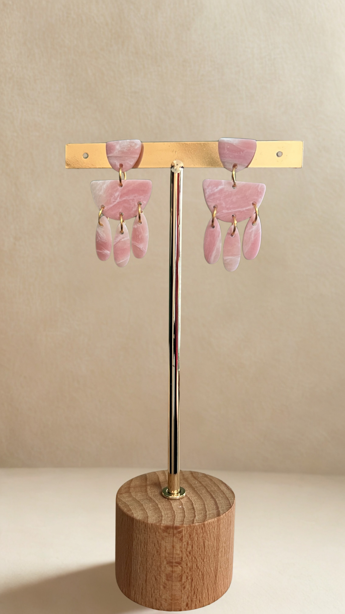 Boucles d'oreille Agatha - Rose marbré