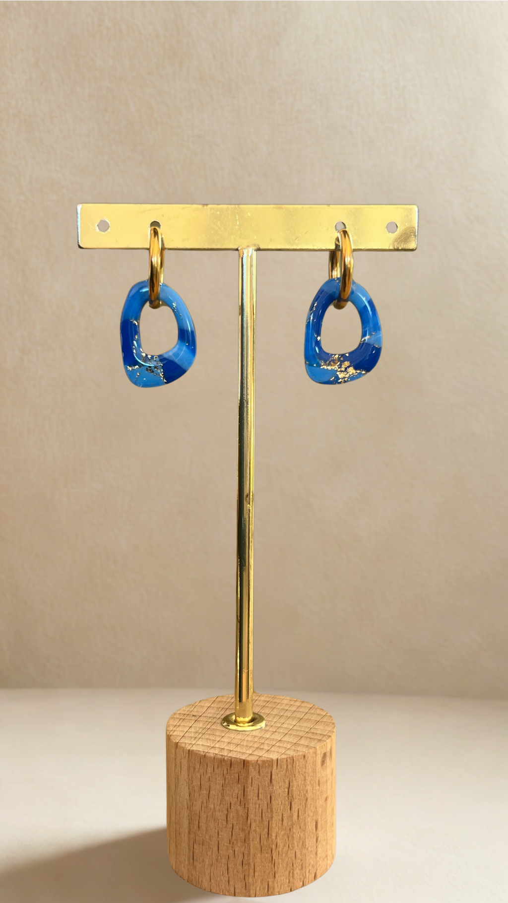 Boucles d’oreilles Eve – pampilles interchangeables coloris bleu