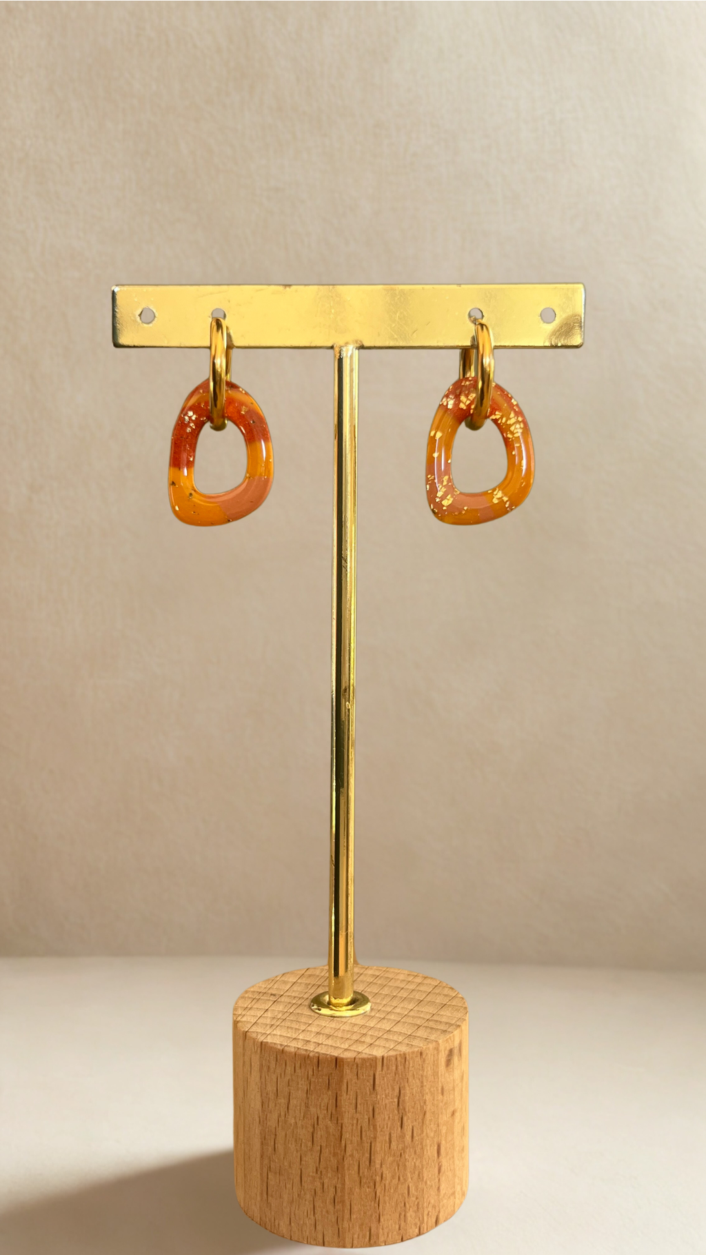 Boucles d’oreilles Eve – pampilles interchangeables coloris orange