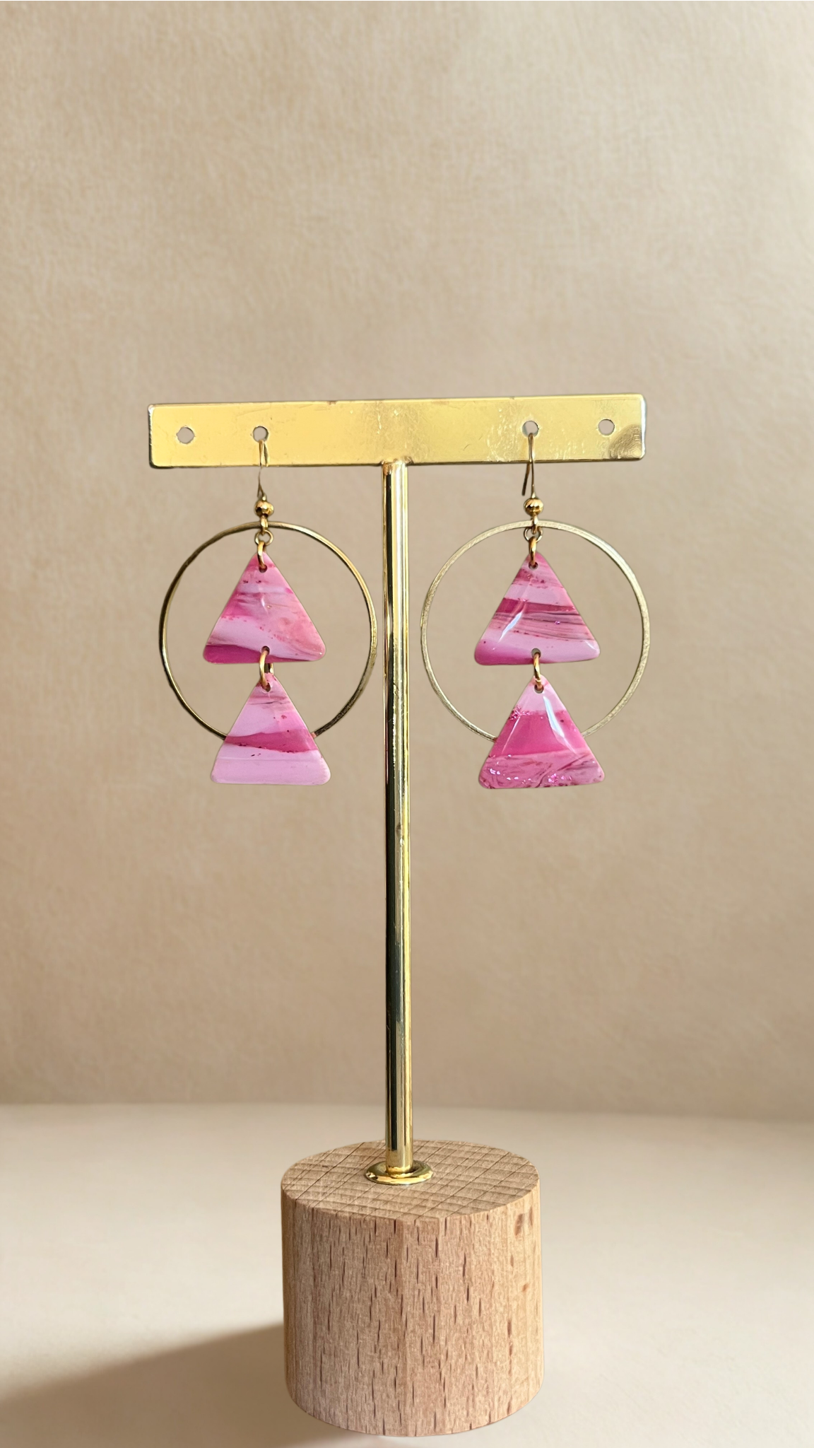 Boucles d'oreilles Isaé - coloris rose