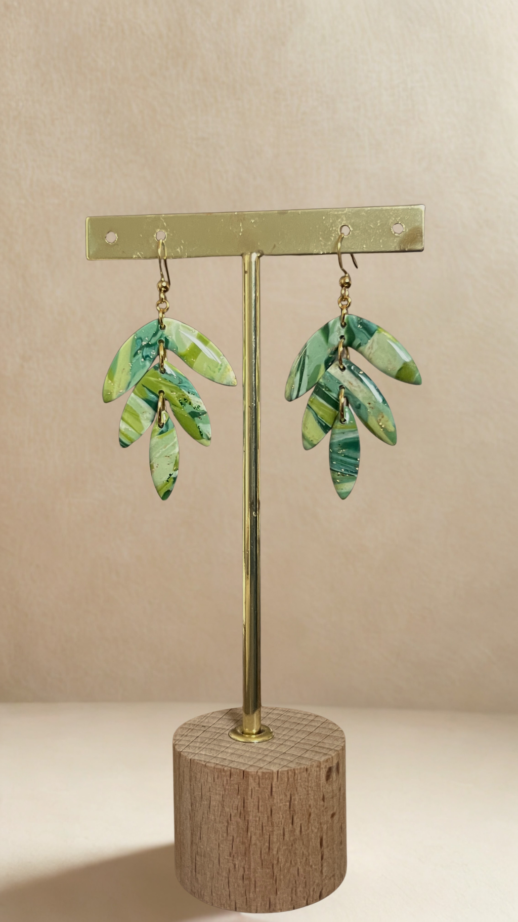 Boucles d'oreilles Flora - coloris nuances de vert