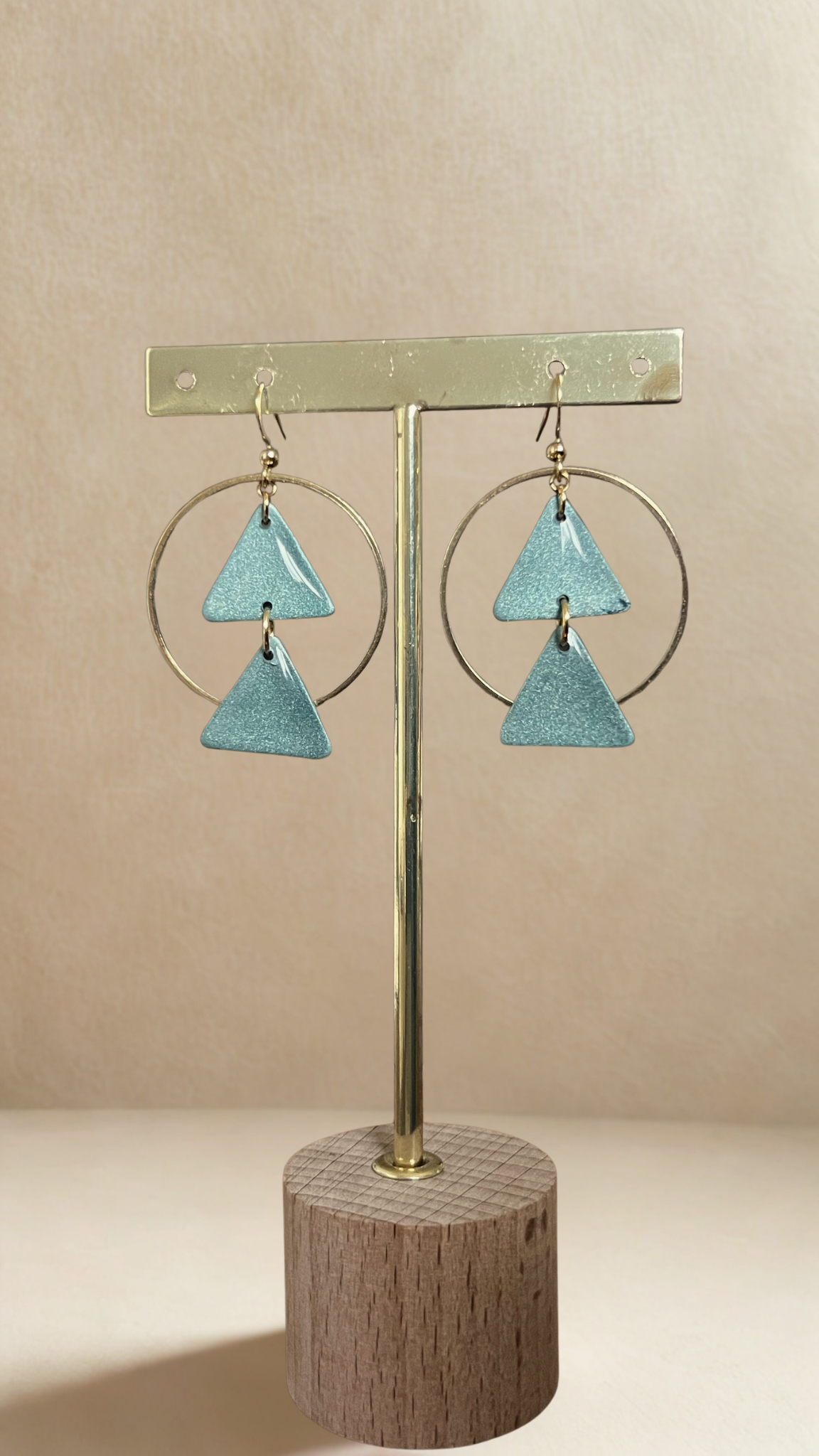 Boucles d'oreilles Isaé - coloris bleu vert irisé