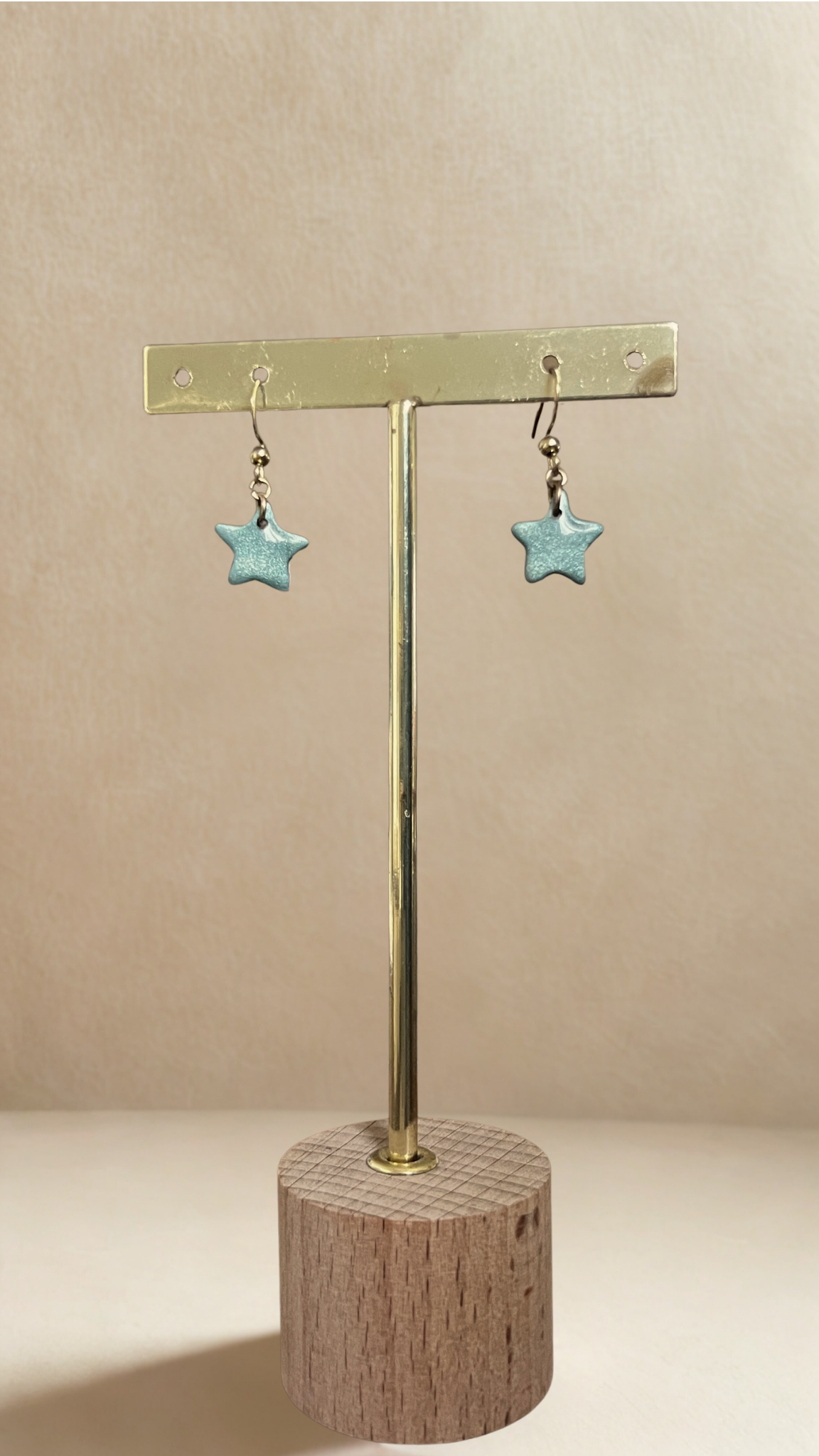 Boucles d'oreilles Étoile - coloris bleu vert irisé