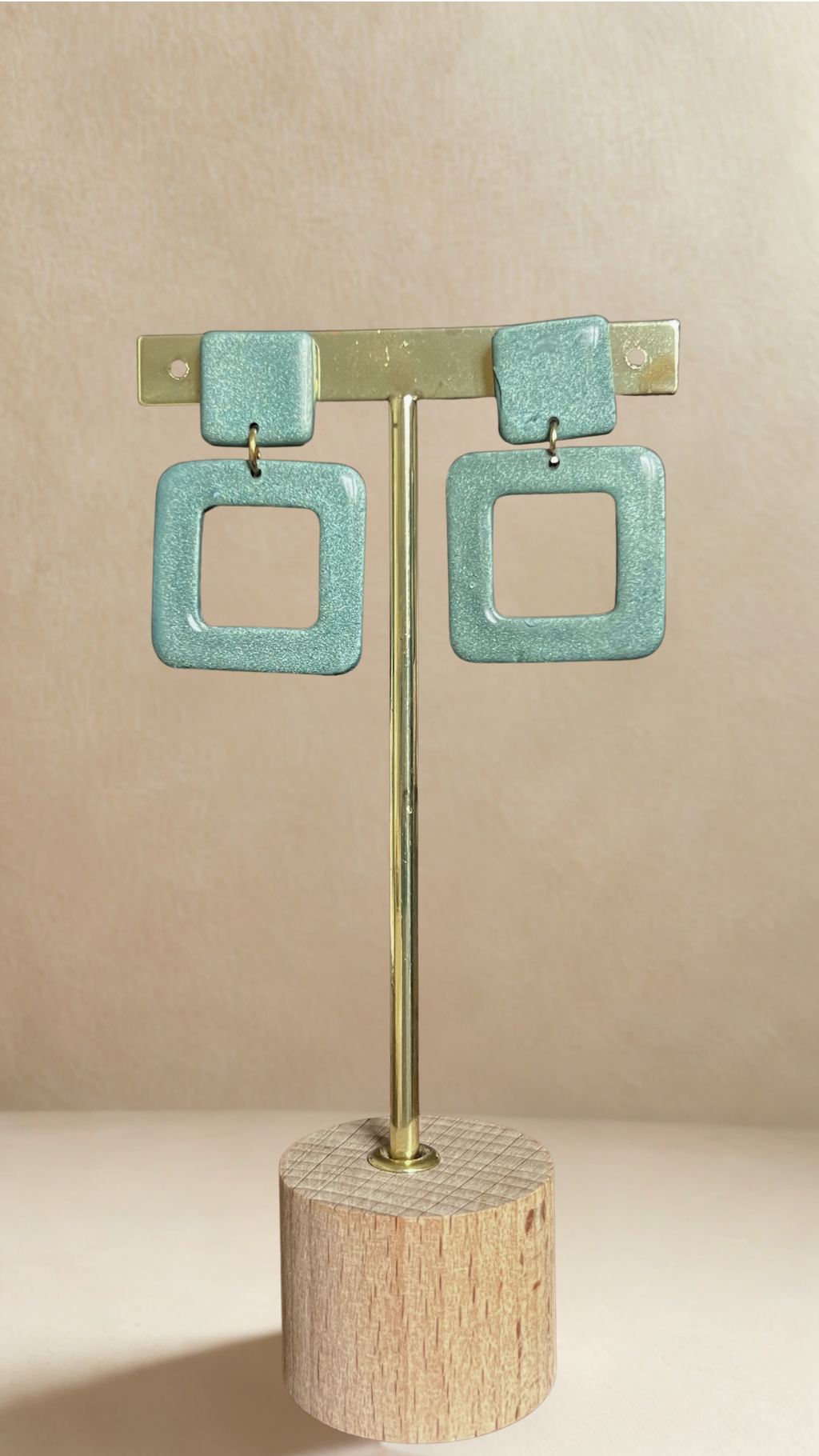 Boucles d'oreilles Anne - coloris bleu vert irisé