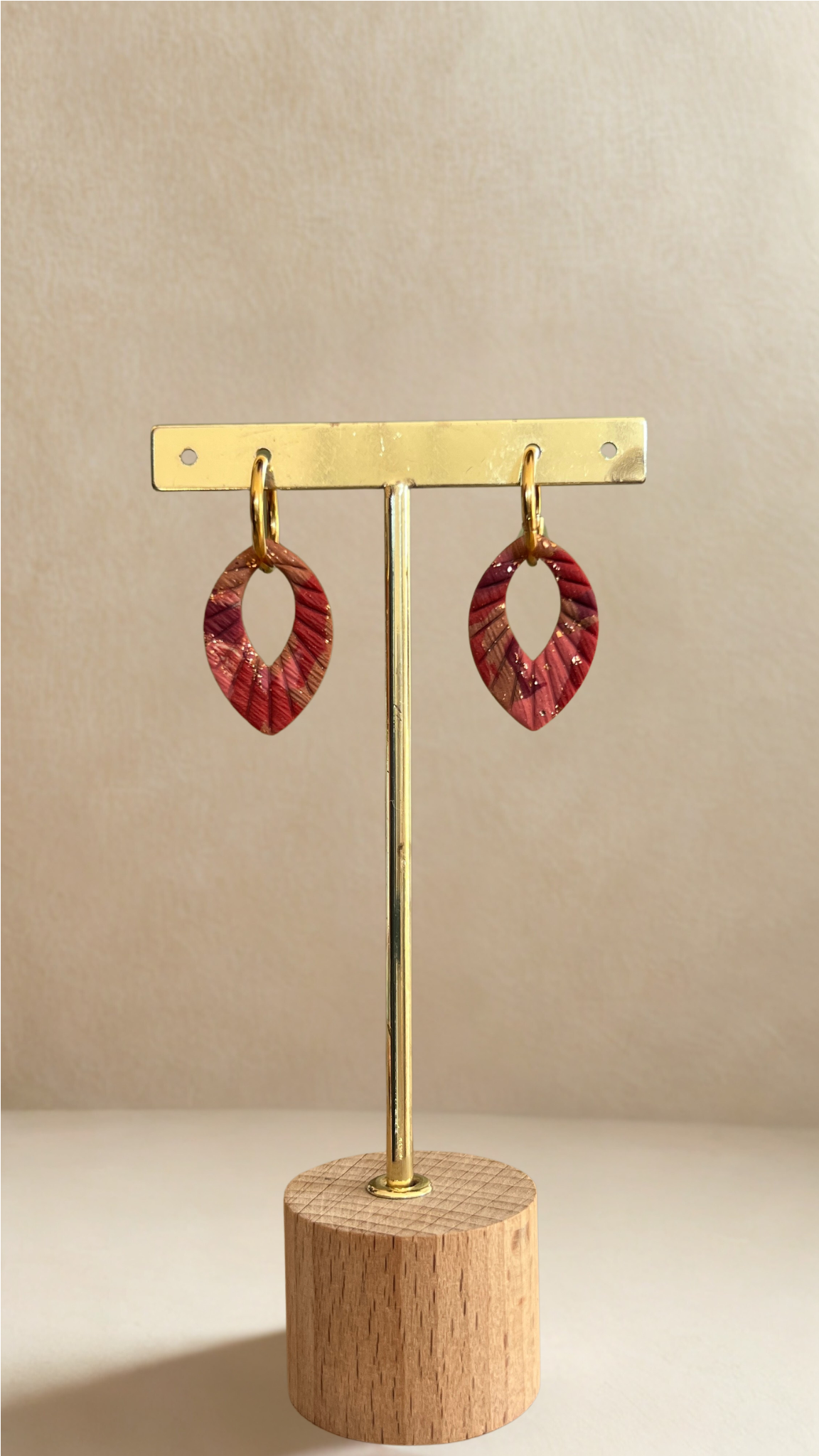 Boucles d’oreilles Ivy – créoles à pampilles interchangeables - coloris marron et bordeaux