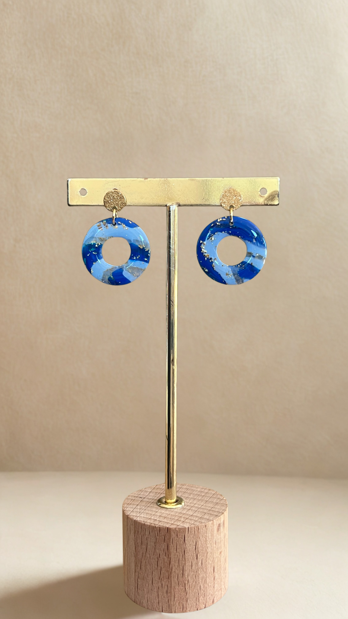 Boucles d'oreilles Octavia - coloris nuances de bleu