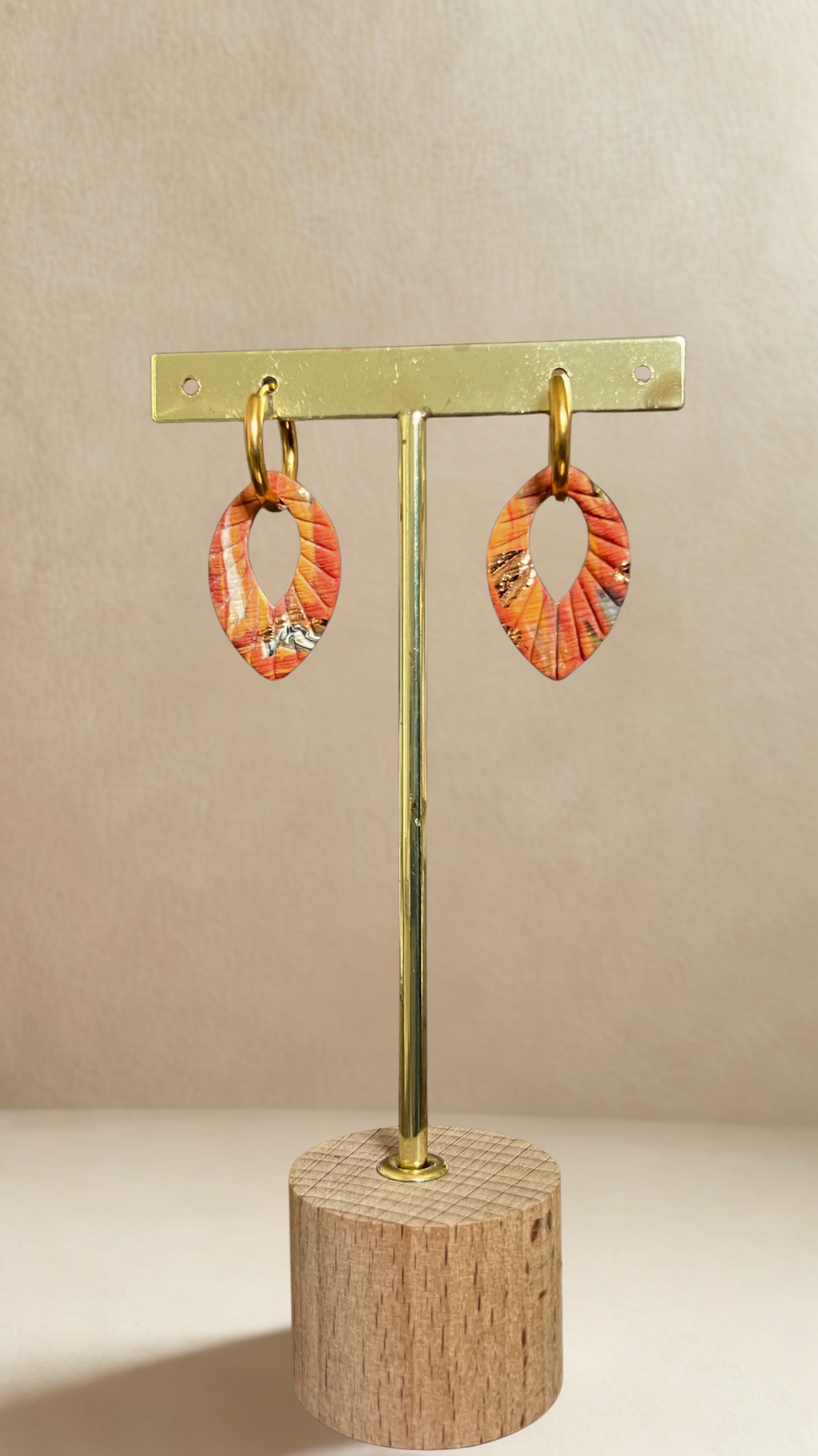 Boucles d’oreilles Ivy – créoles à pampilles interchangeables - coloris orange