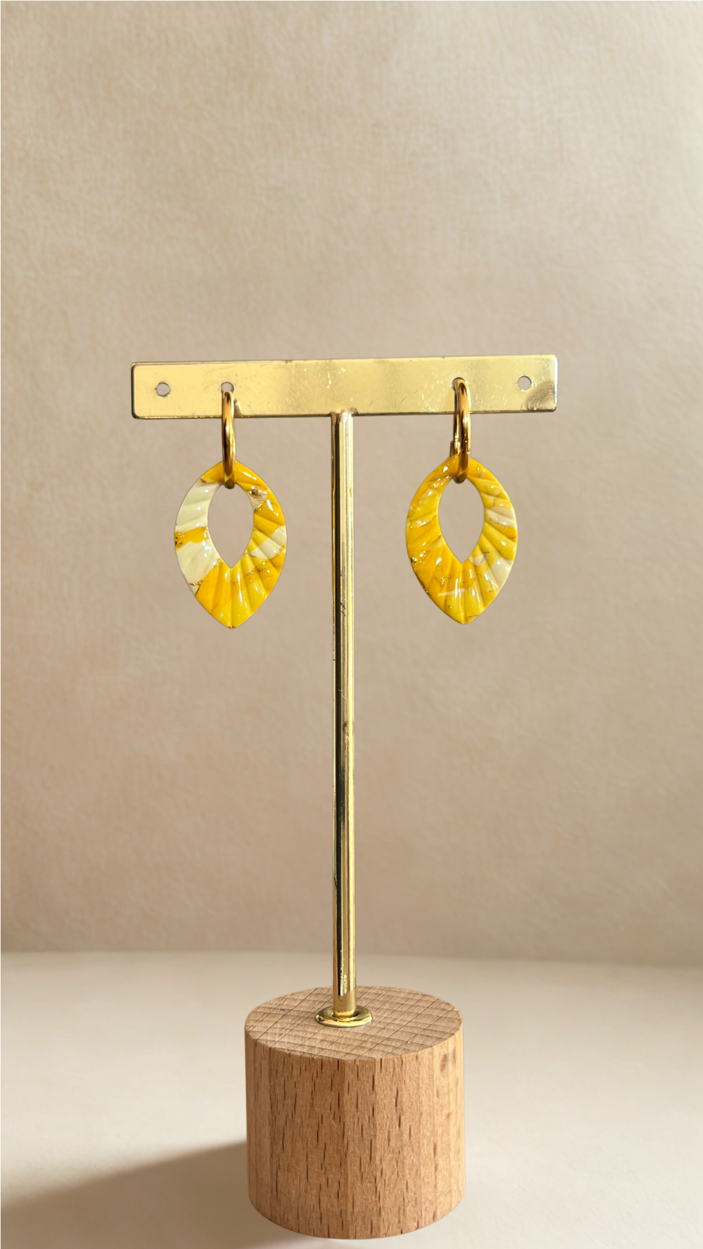 Boucles d’oreilles Ivy – créoles à pampilles interchangeables - coloris jaune