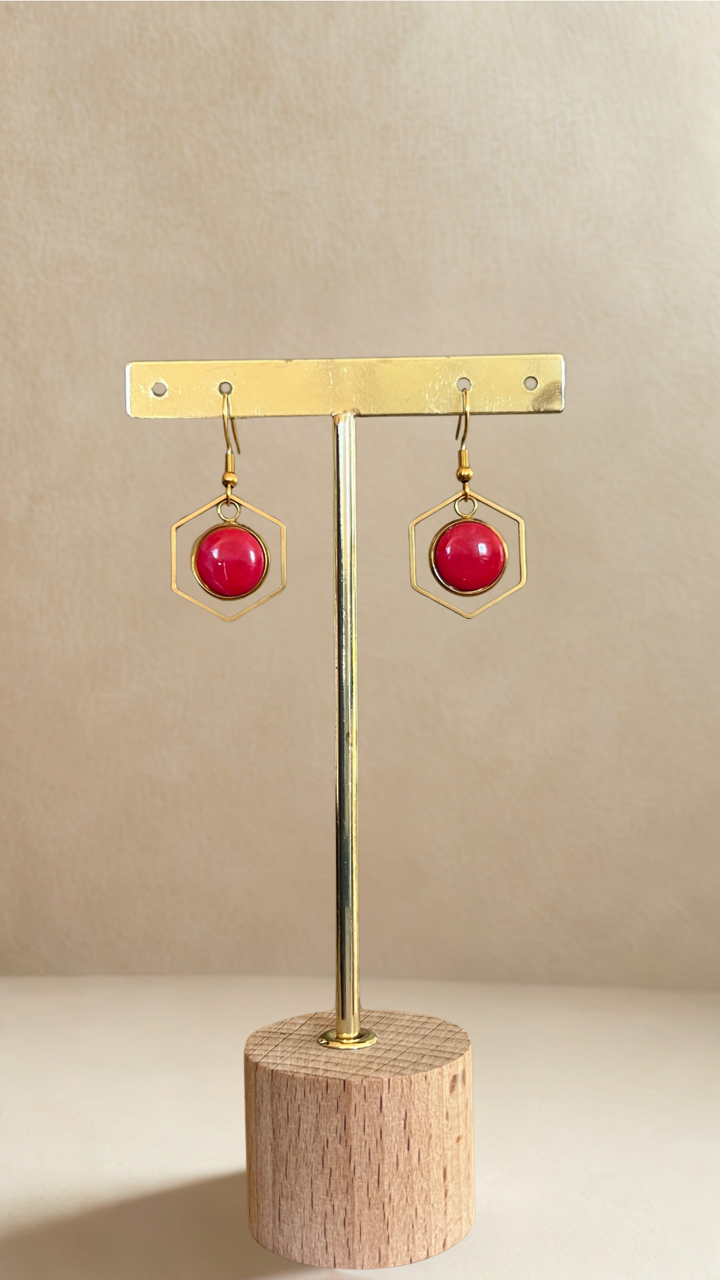 Boucles d'oreilles mini Kacie - coloris rouge