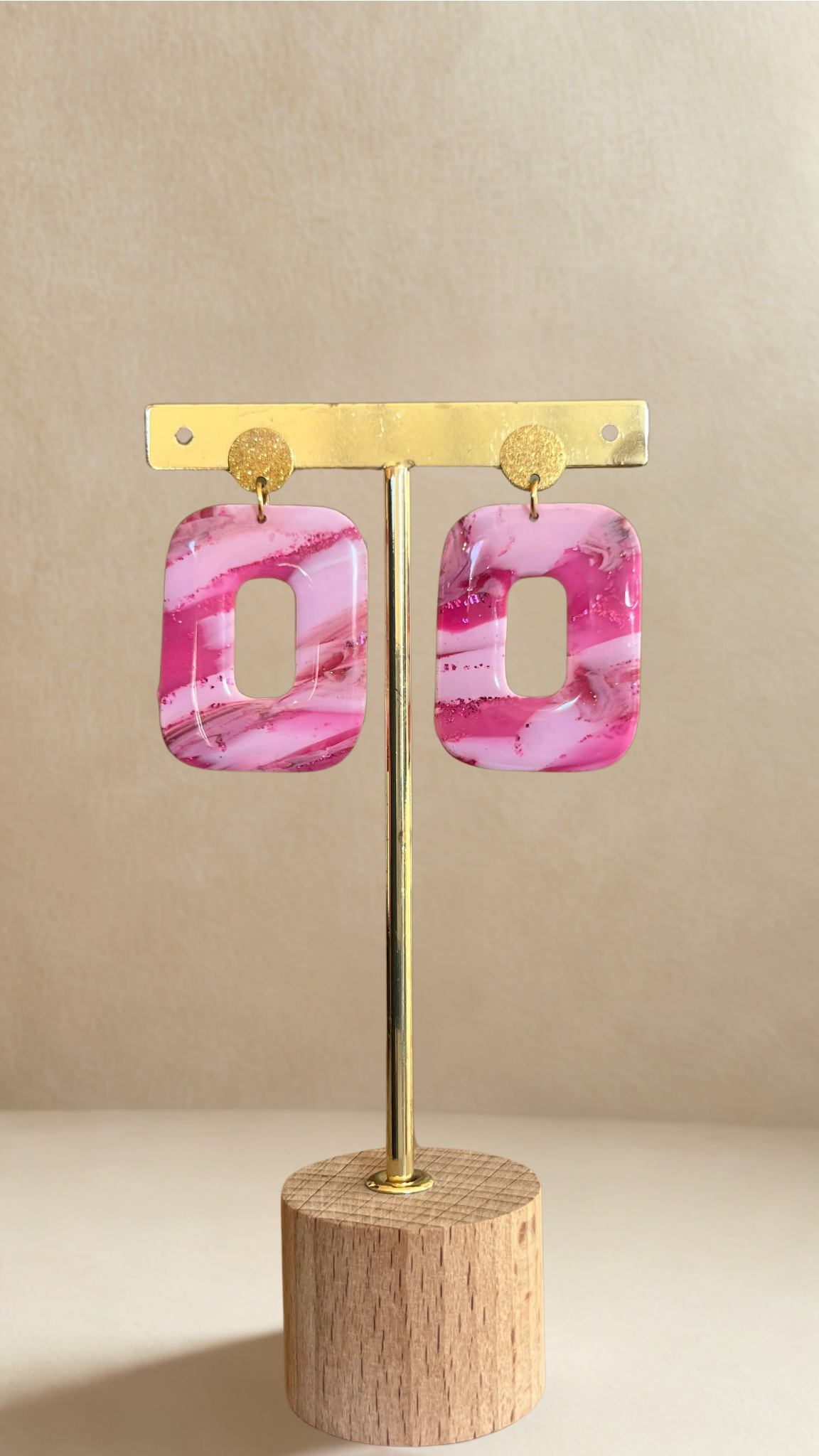 Boucles d'oreilles Calliopée - coloris rose