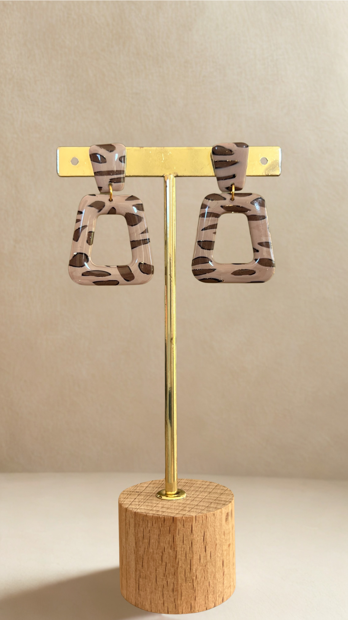 Boucles d'oreilles Azalée - coloris léopard
