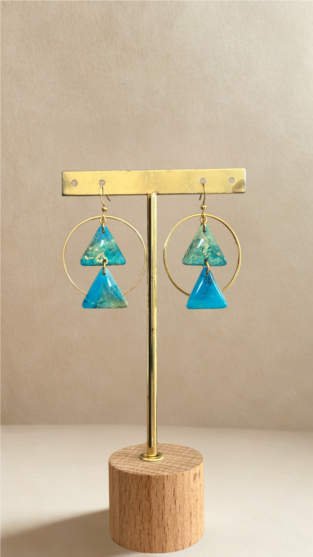 Boucles d'oreilles Isaé - coloris bleu turquoise