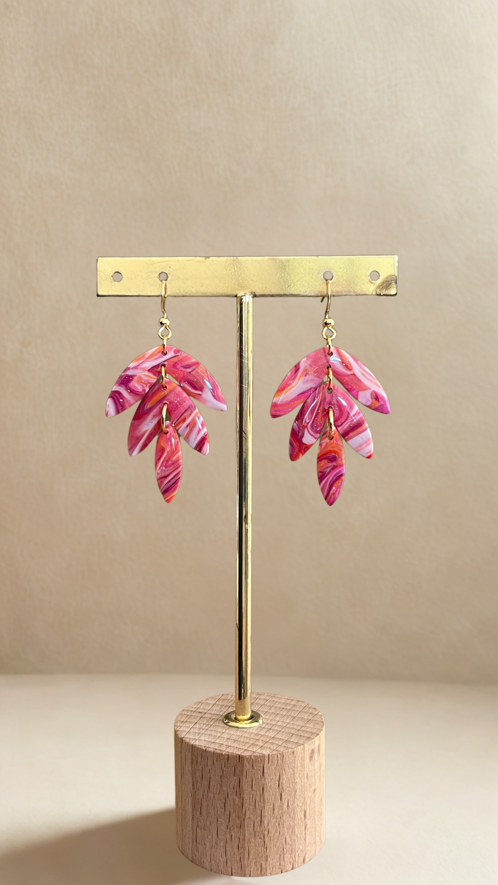 Boucles d'oreilles Flora - coloris nuances de rose
