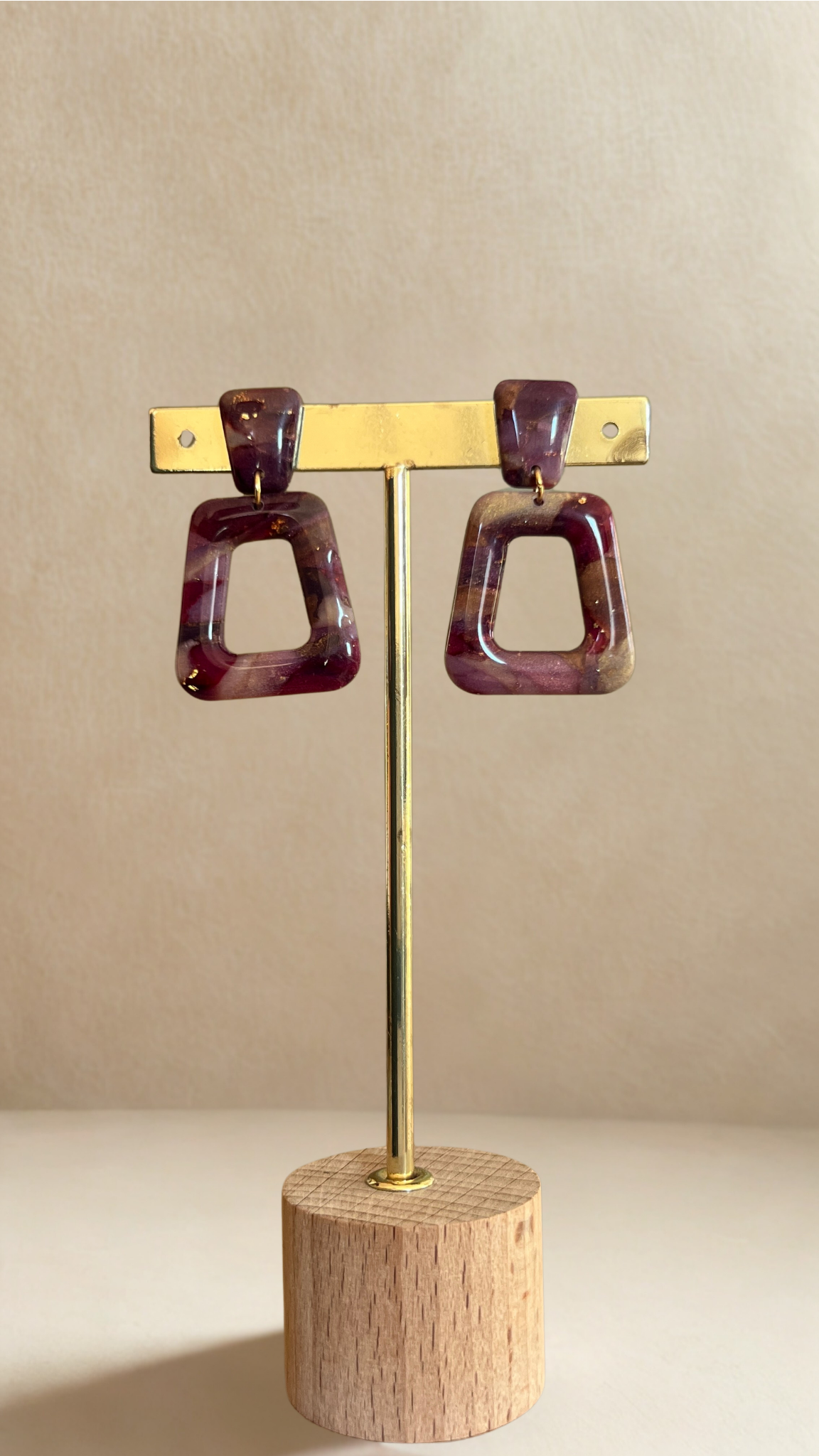 Boucles d'oreilles Azalée - coloris bordeaux