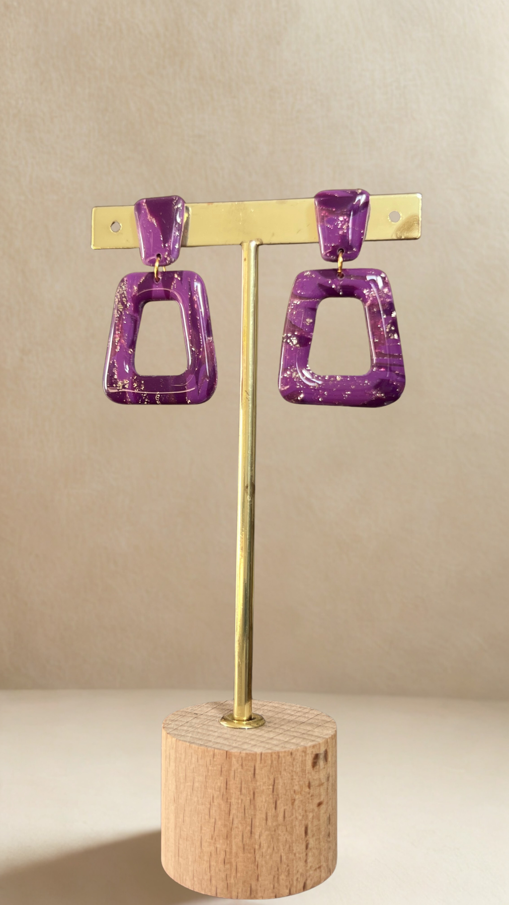 Boucles d'oreilles Azalée - coloris violet