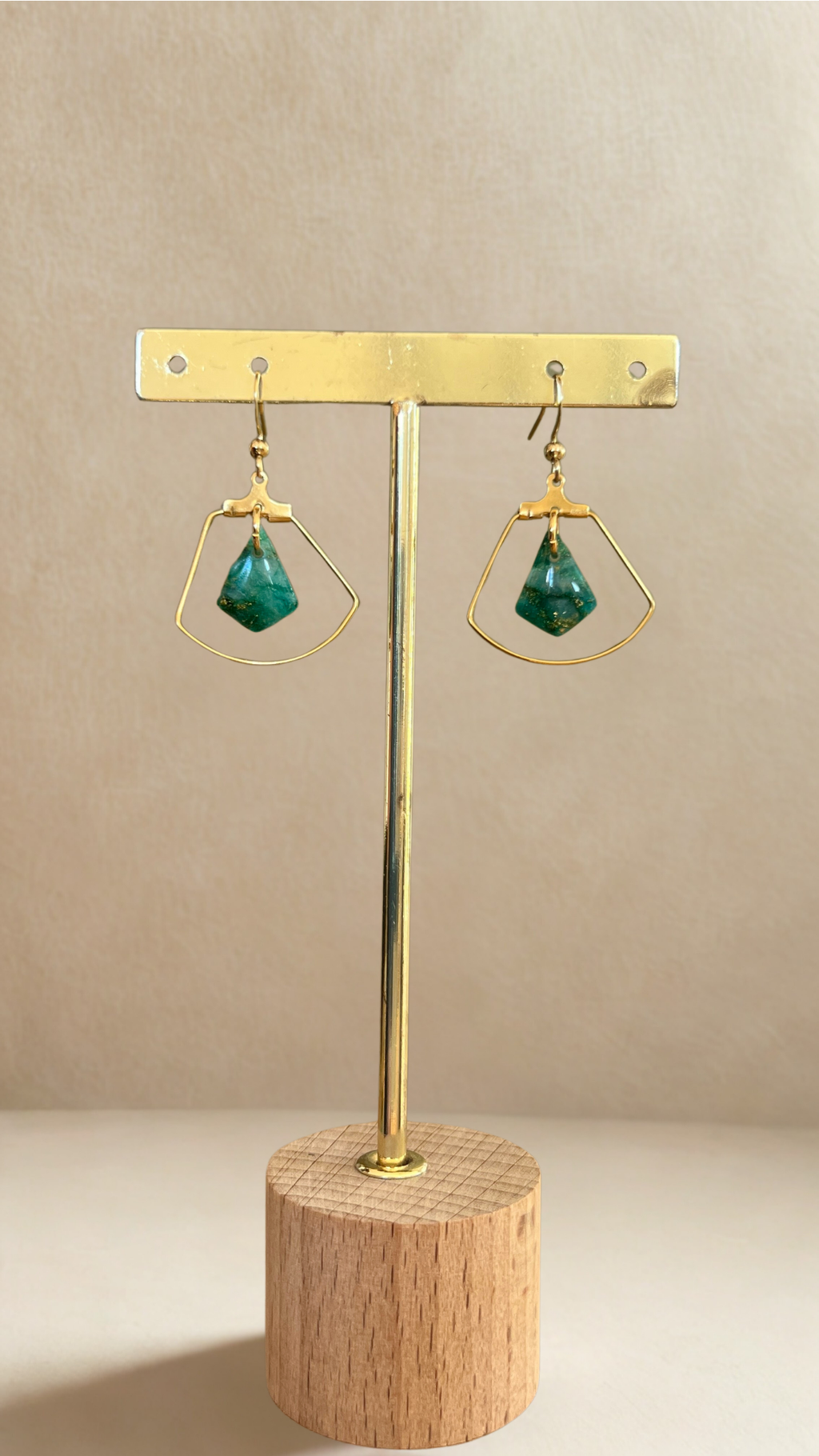 Boucles d'oreilles Ruby - coloris vert émeraude