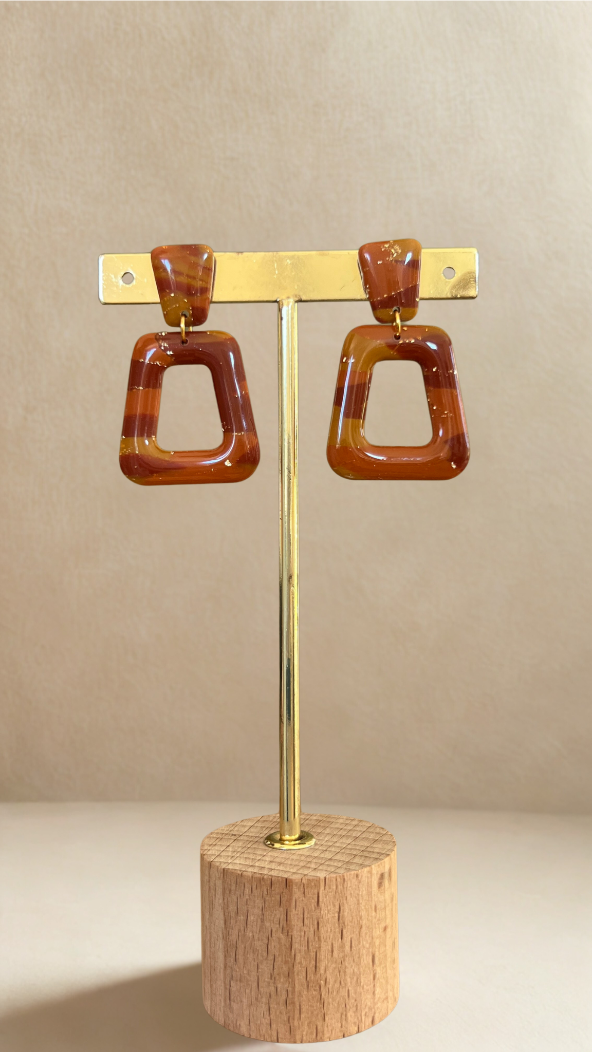 Boucles d'oreilles Azalée - coloris camel