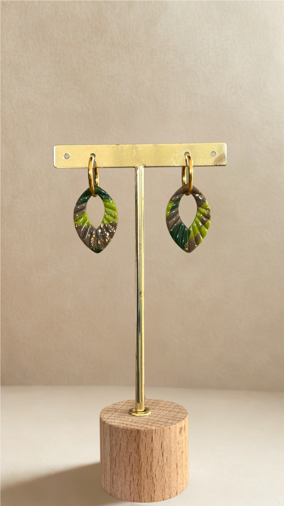 Boucles d’oreilles Ivy – créoles à pampilles interchangeables - coloris vert