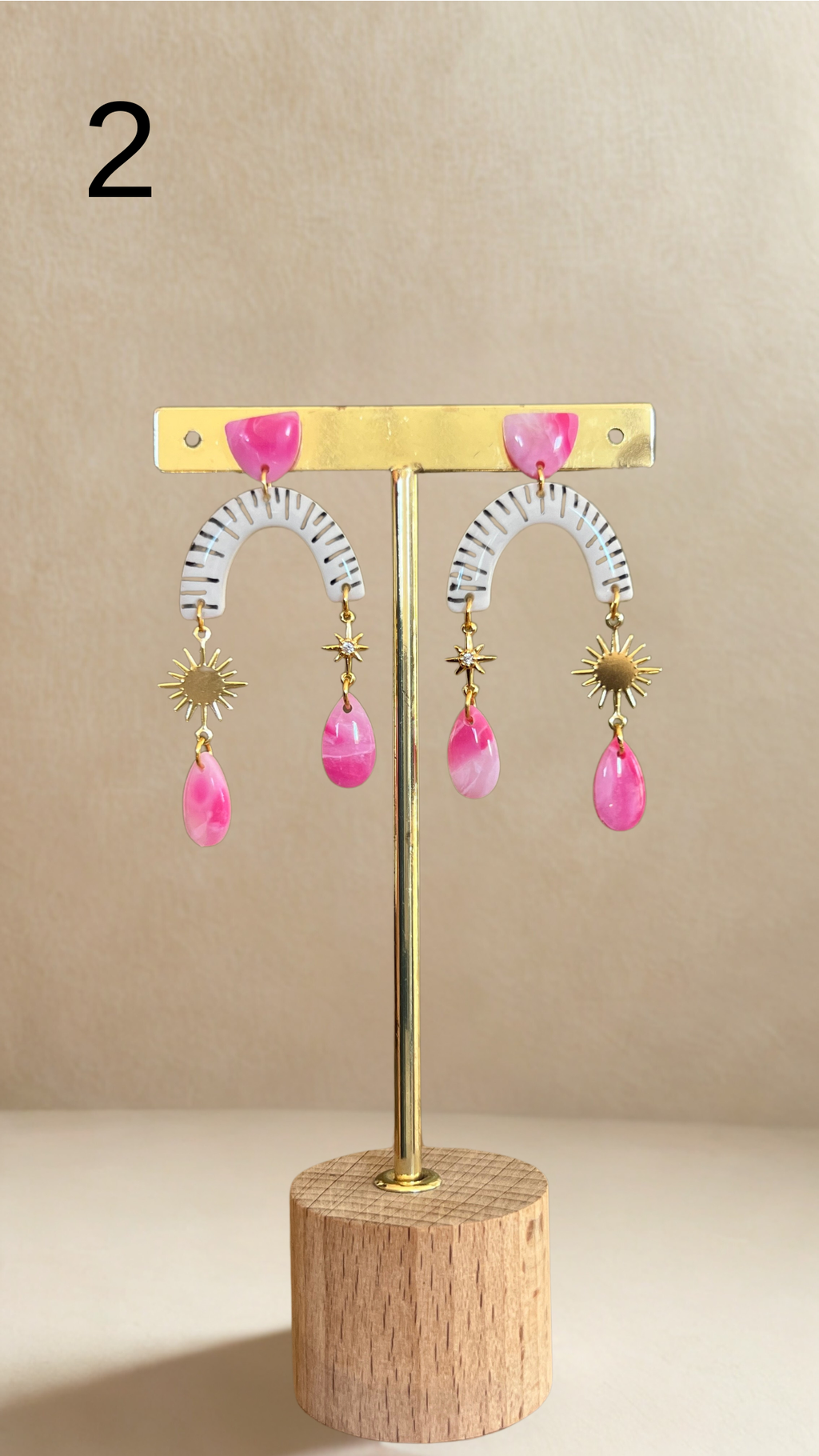 Boucles d'oreilles Zélie - coloris rose