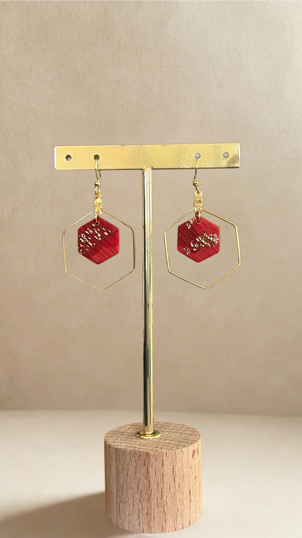 Boucles d'oreilles Kacie - coloris rouge mat