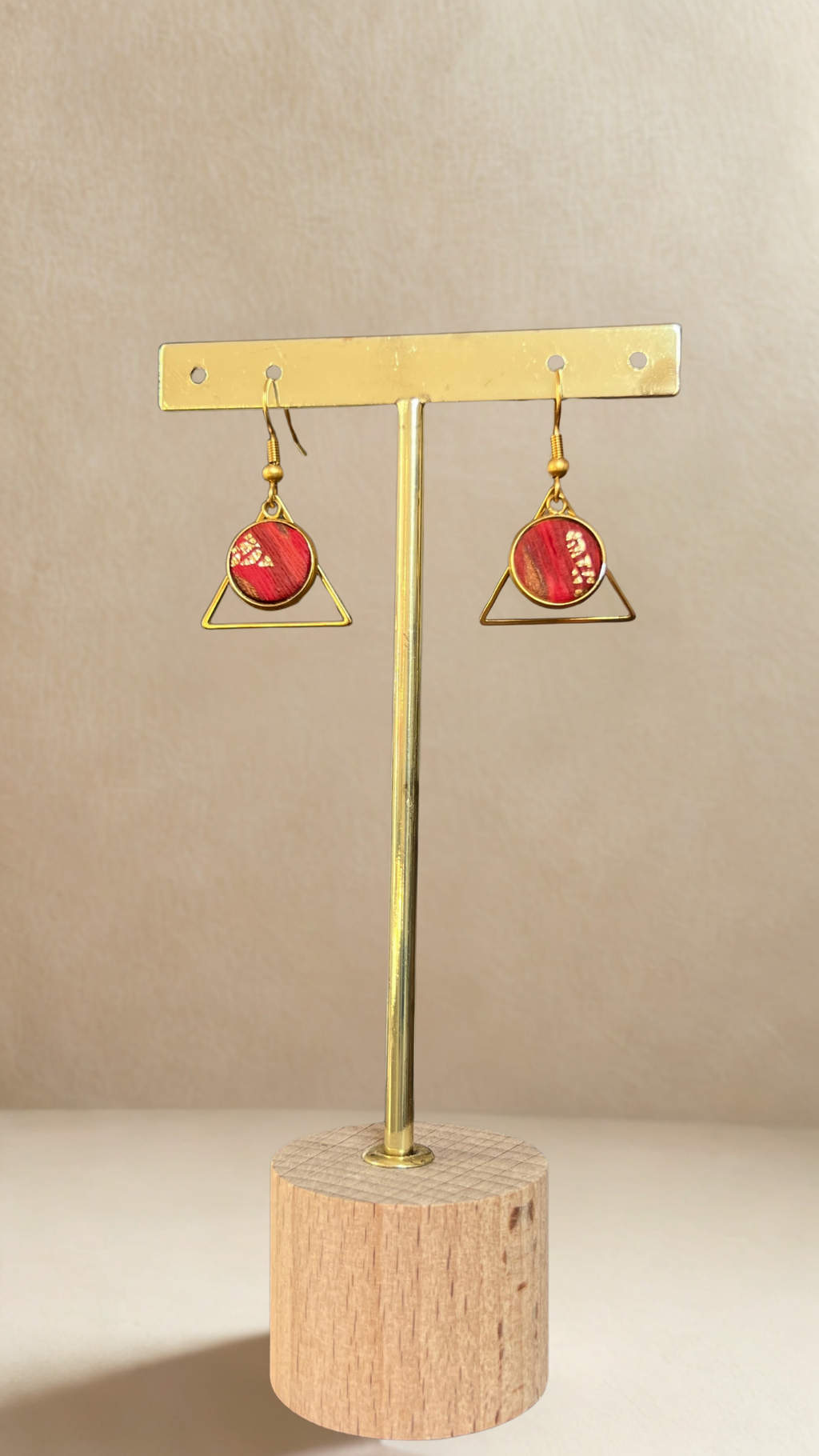 Boucles d'oreilles Lola - coloris rouge mat