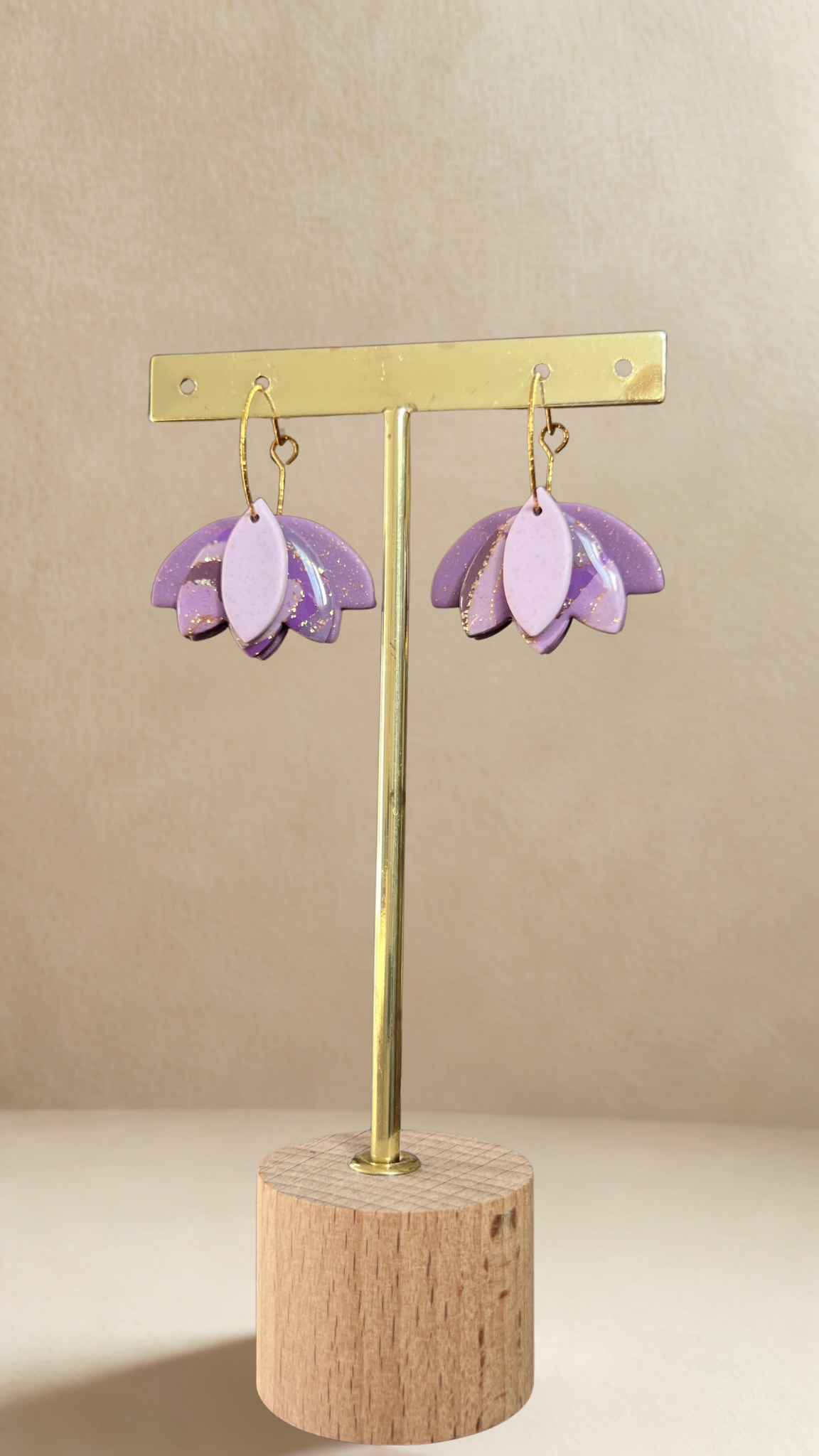 Boucles d'oreilles April - coloris violet