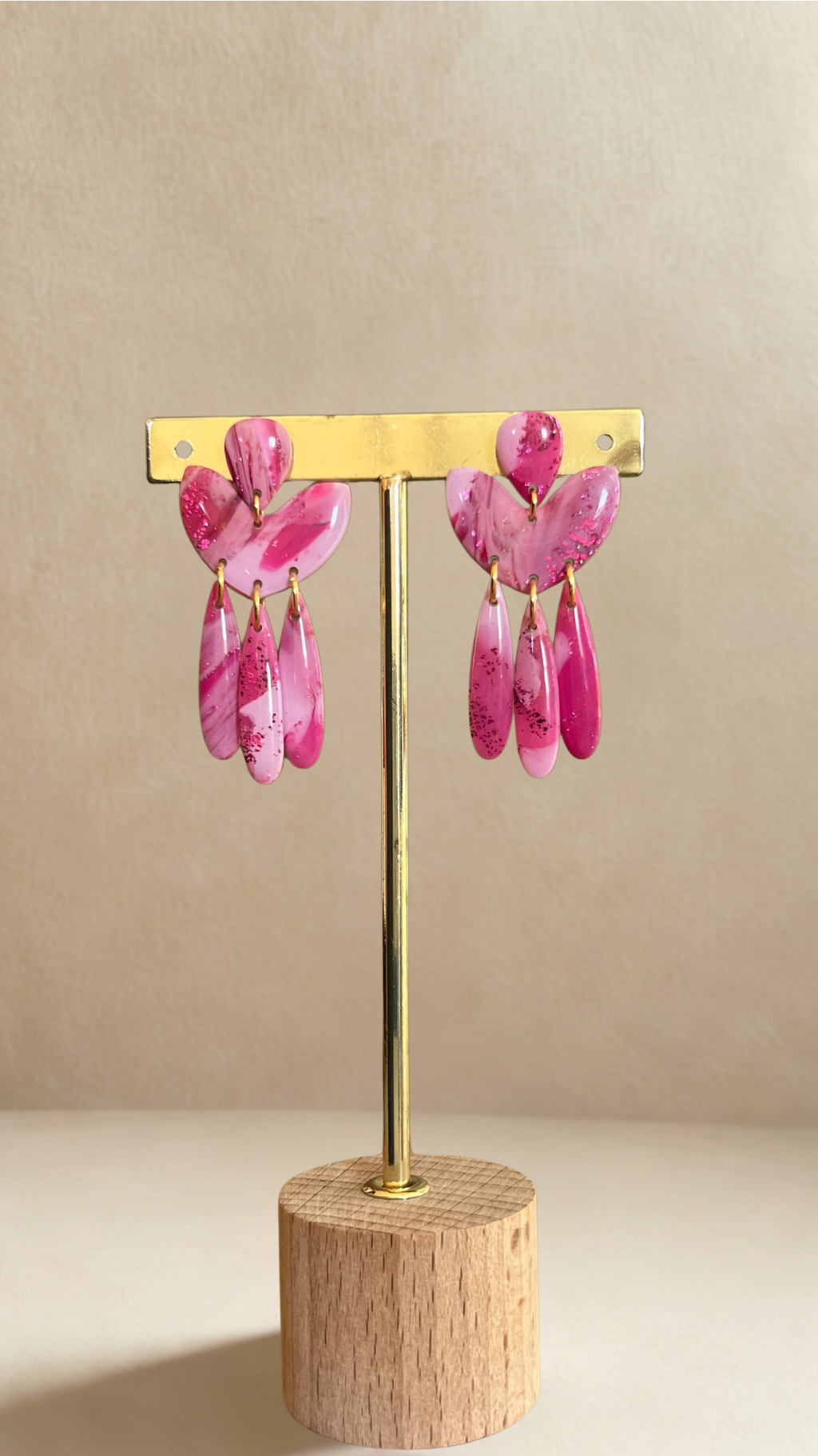 Boucles d'oreilles Elya - coloris rose