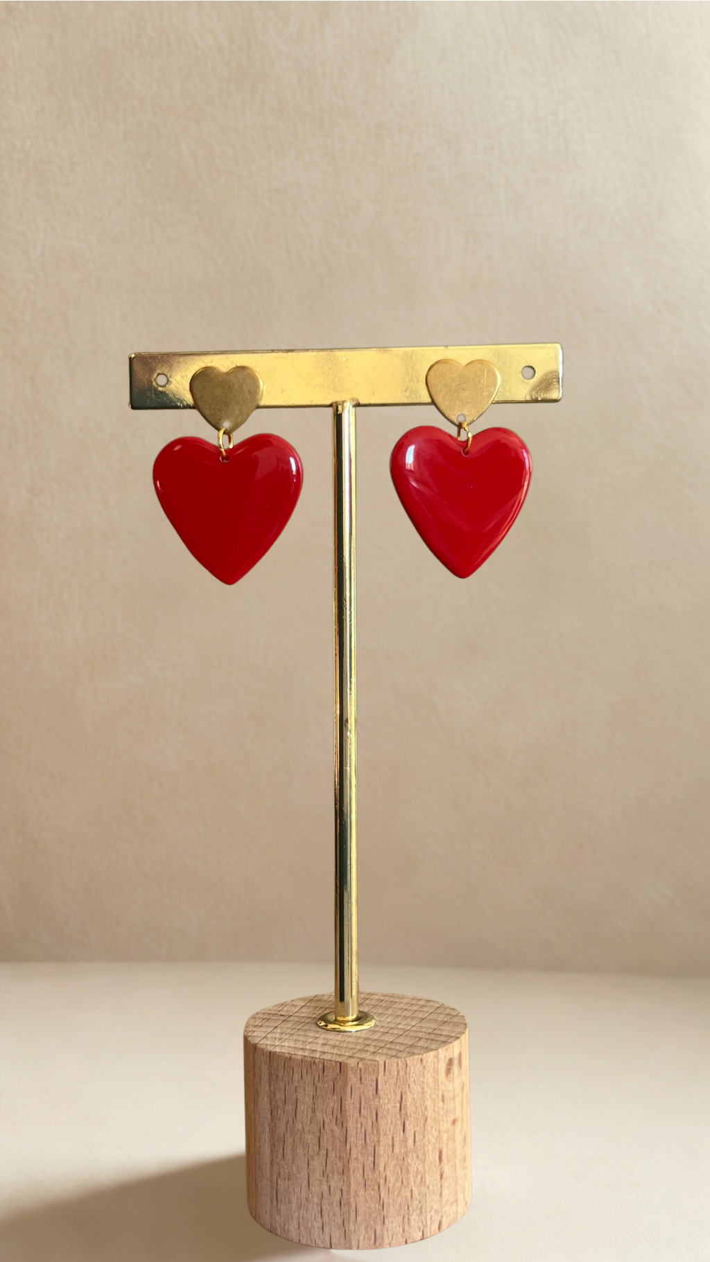 Boucles d'oreilles Coeur - coloris nuances de rouge