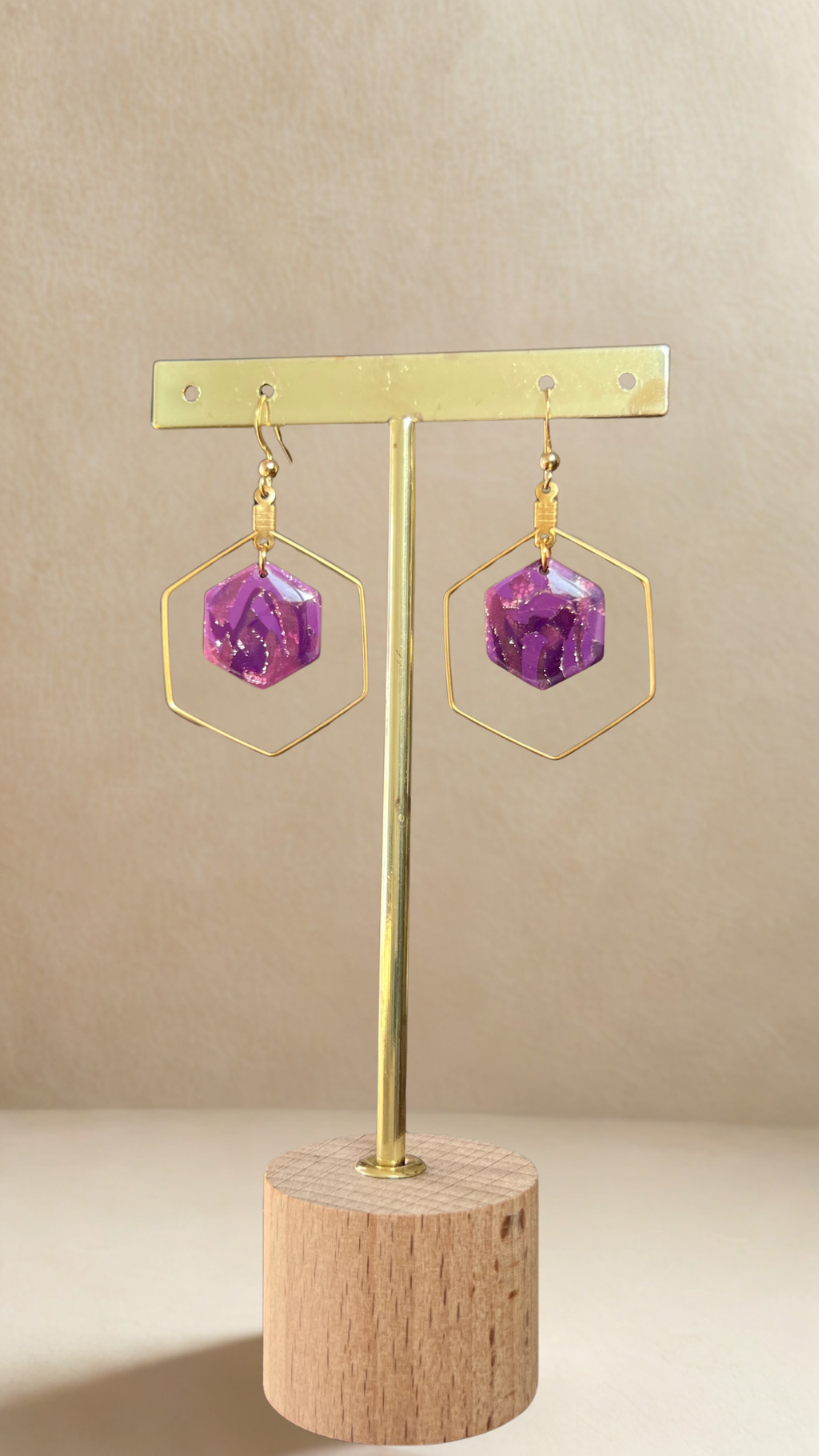 Boucles d'oreilles Kacie - coloris violet