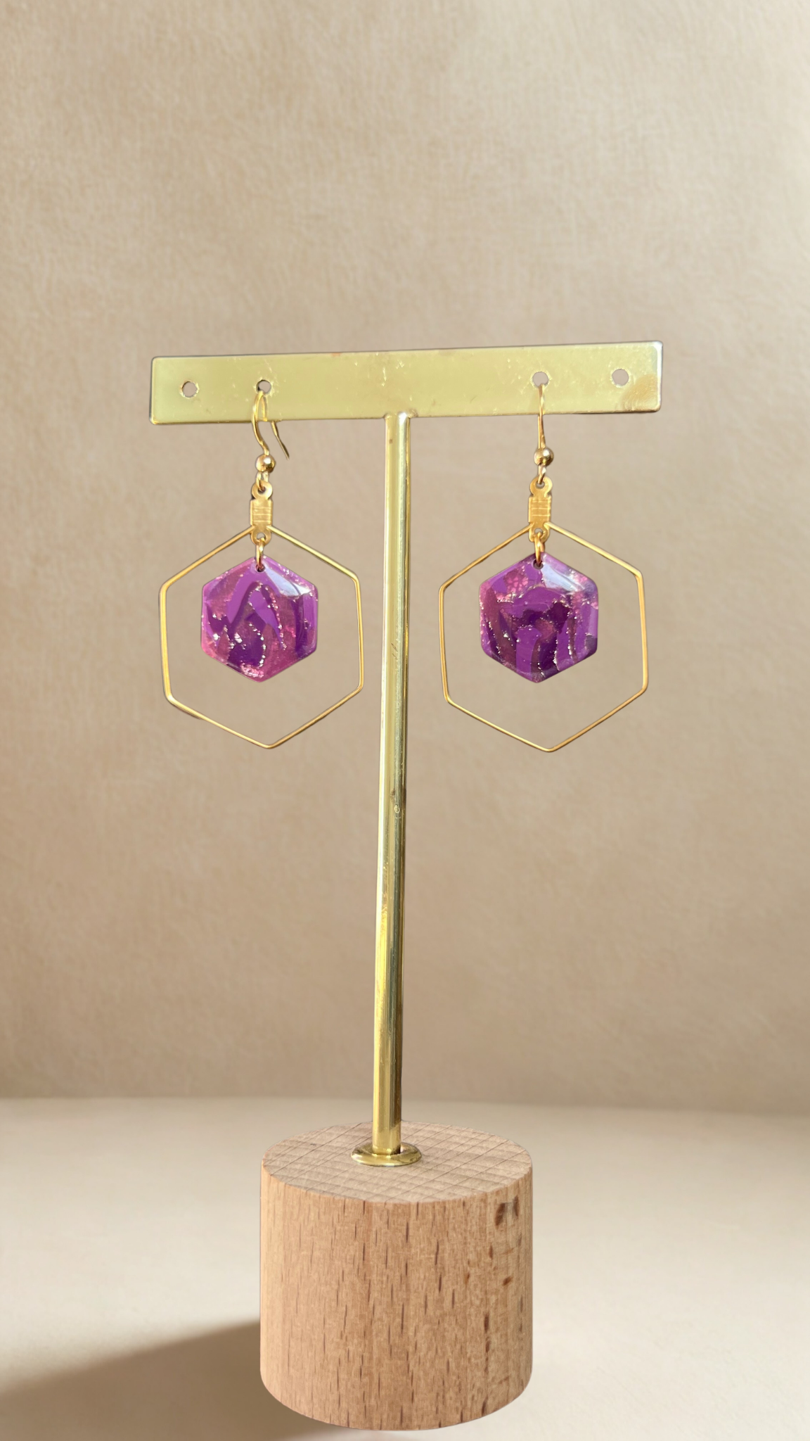 Boucles d'oreilles Kacie - coloris violet