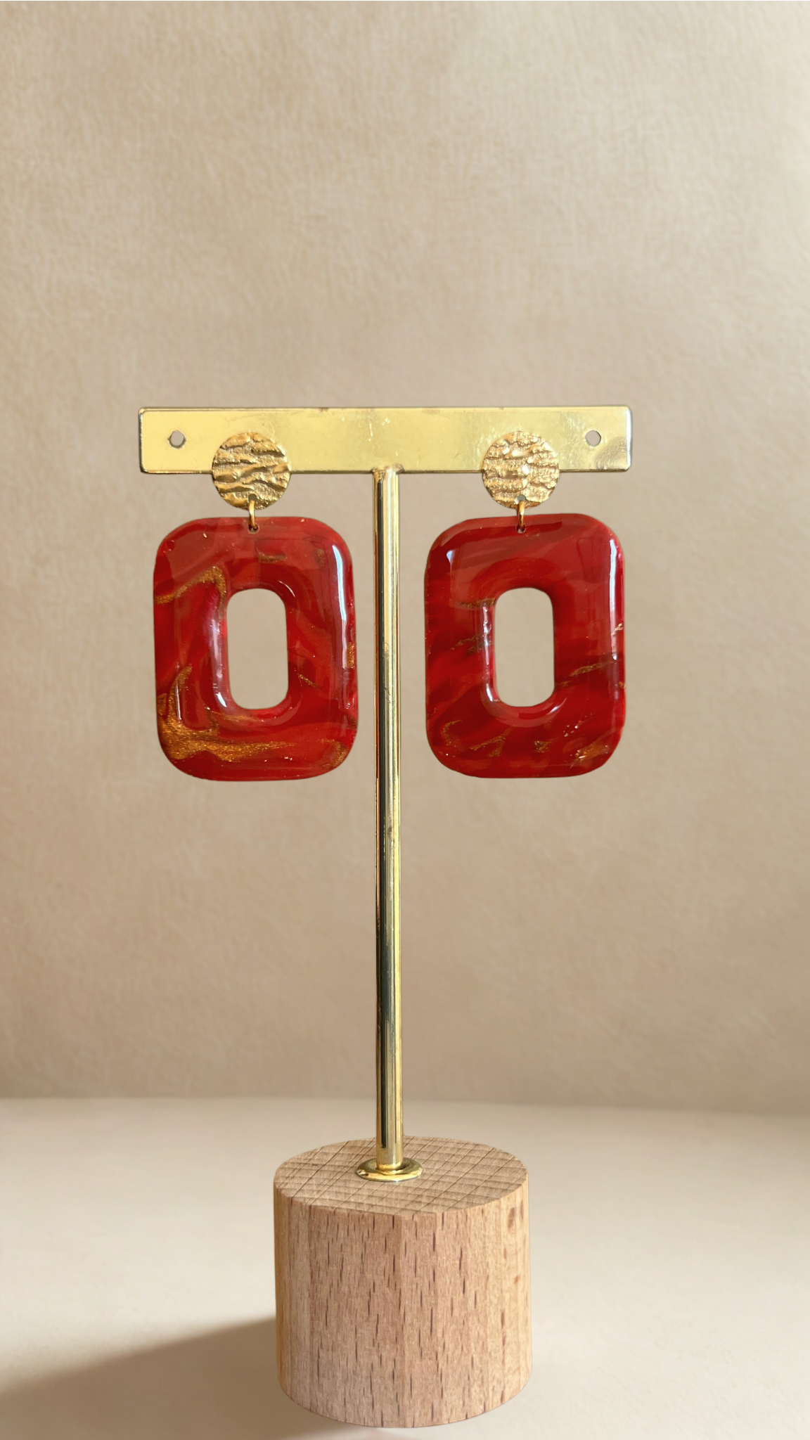 Boucles d'oreilles Calliopée - coloris nuances de rouge