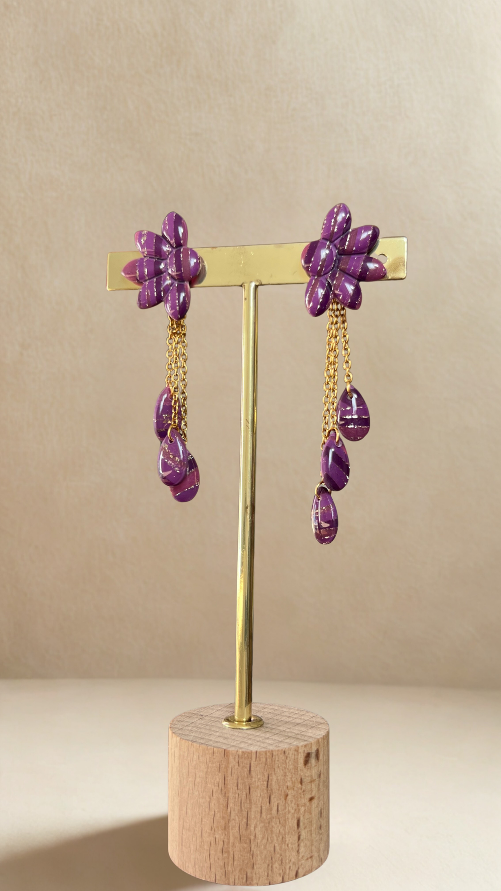 Boucles d'oreilles Cléo - coloris violet