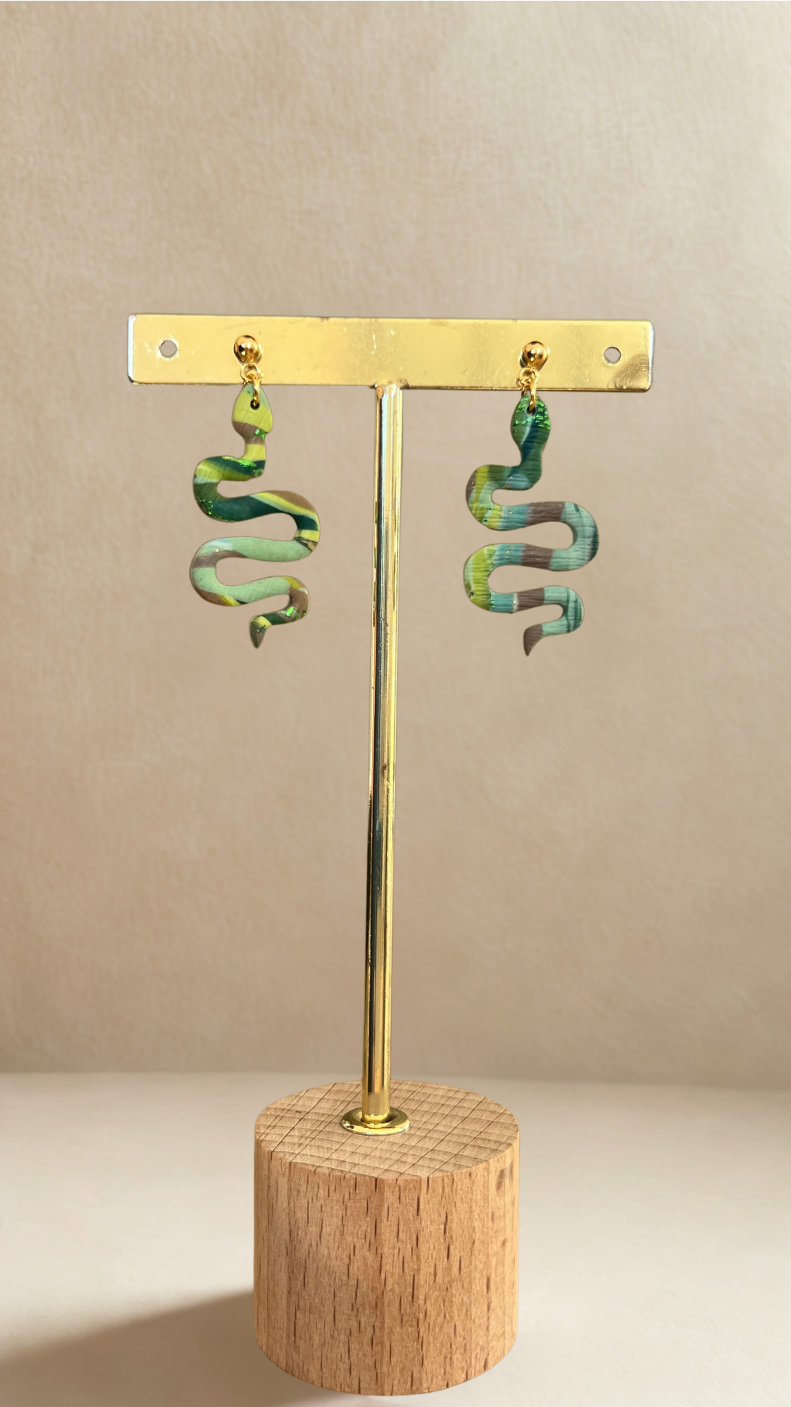 Boucles d'oreilles Serpent - coloris vert