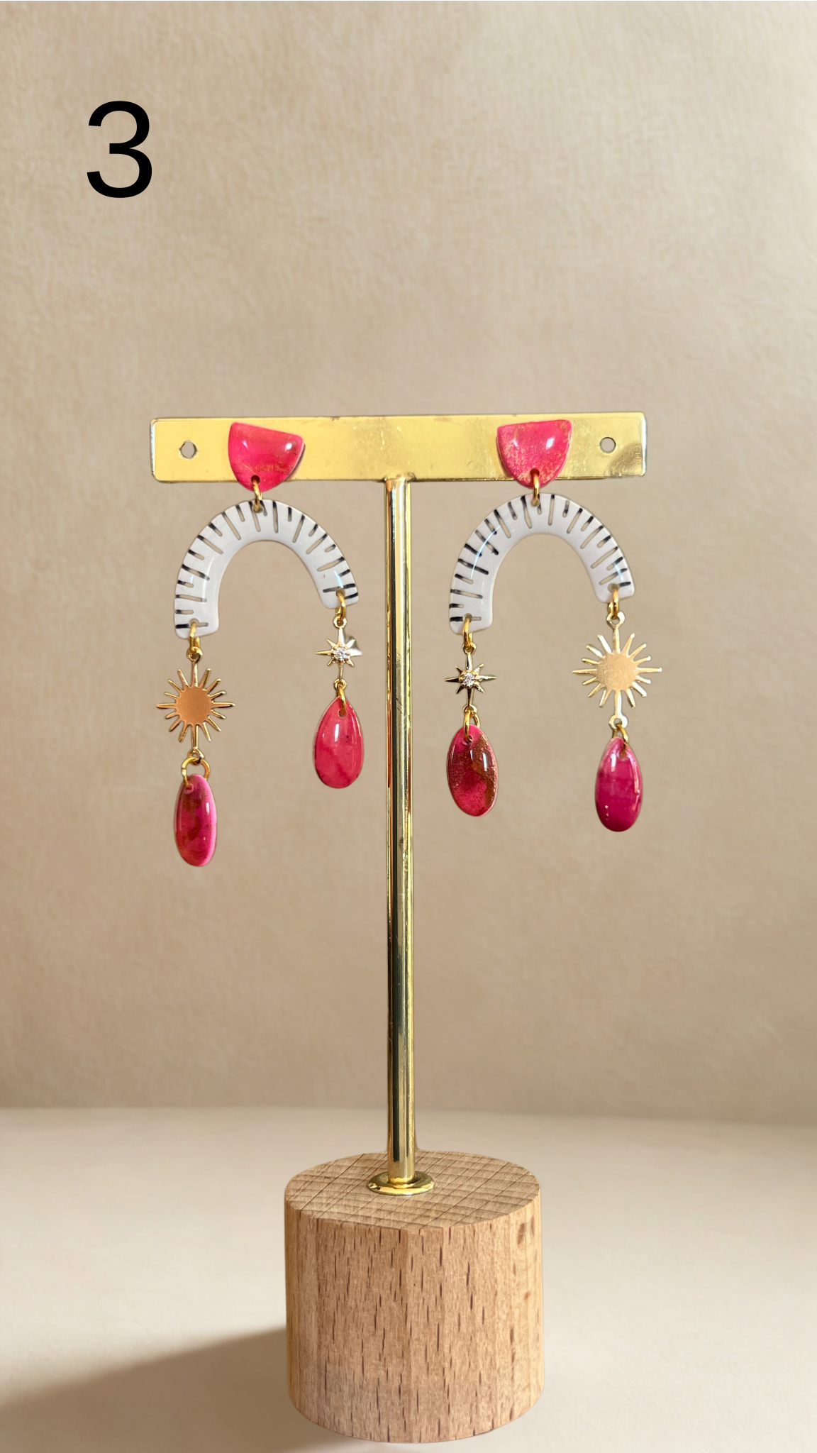 Boucles d'oreilles Zélie - coloris rose