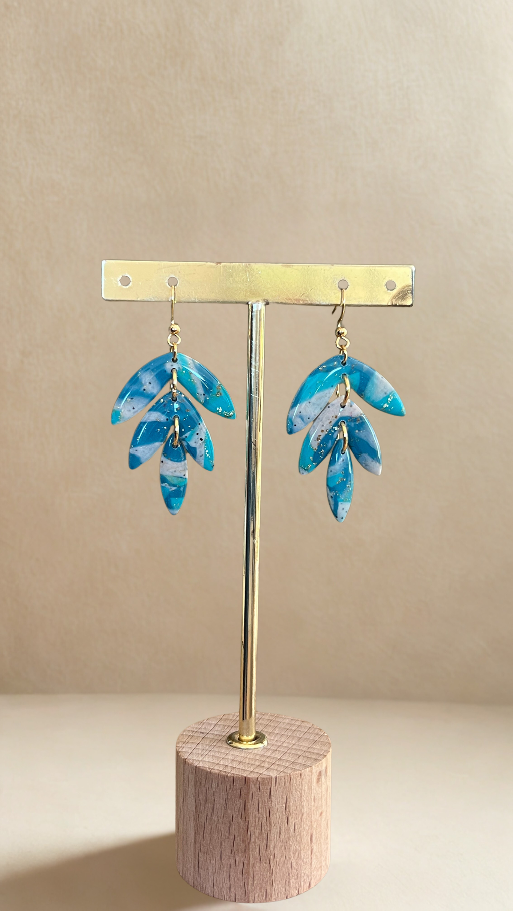 Boucles d'oreilles Flora - coloris nuances de bleu