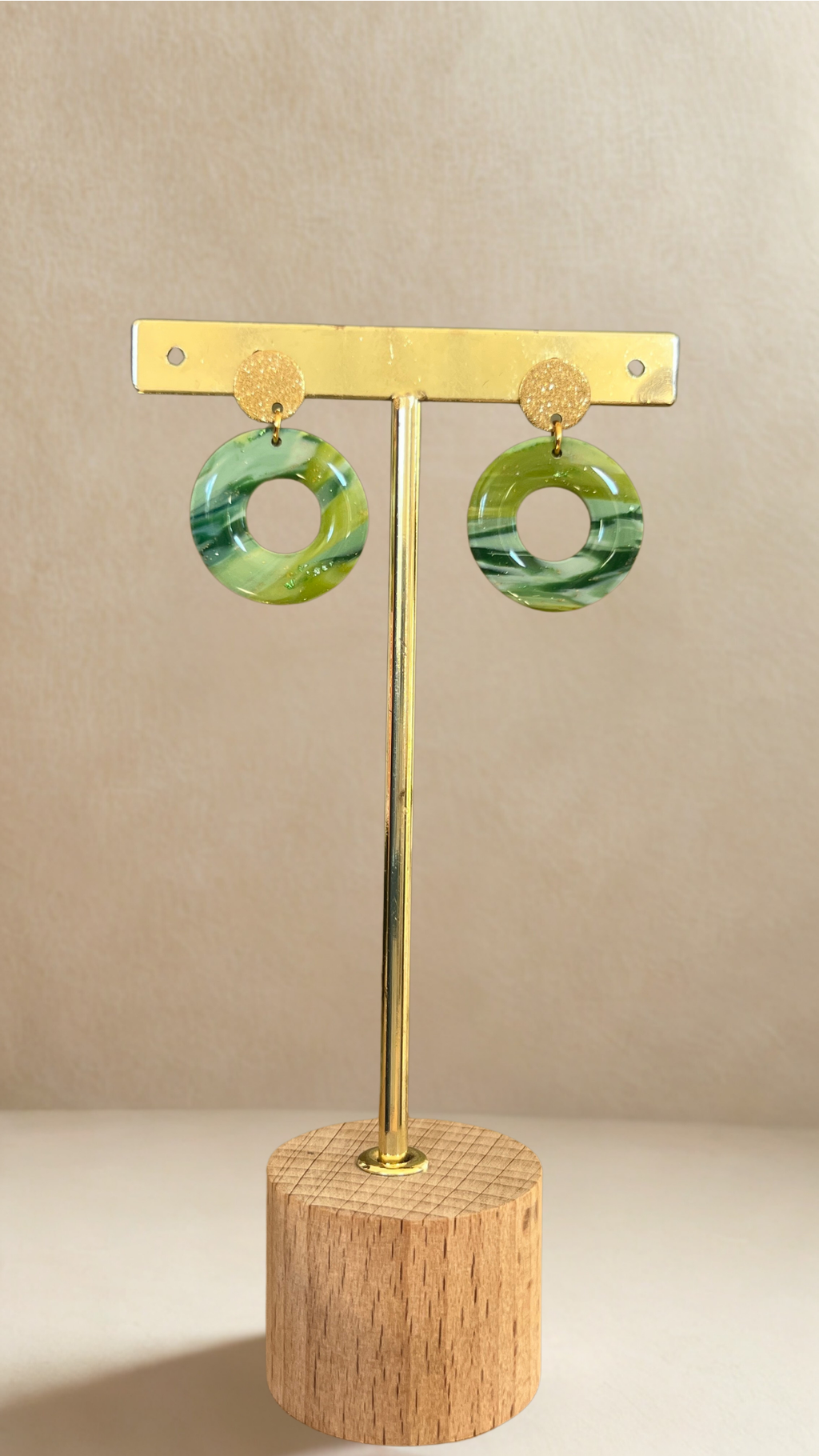 Boucles d'oreilles Octavia - coloris nuances de vert