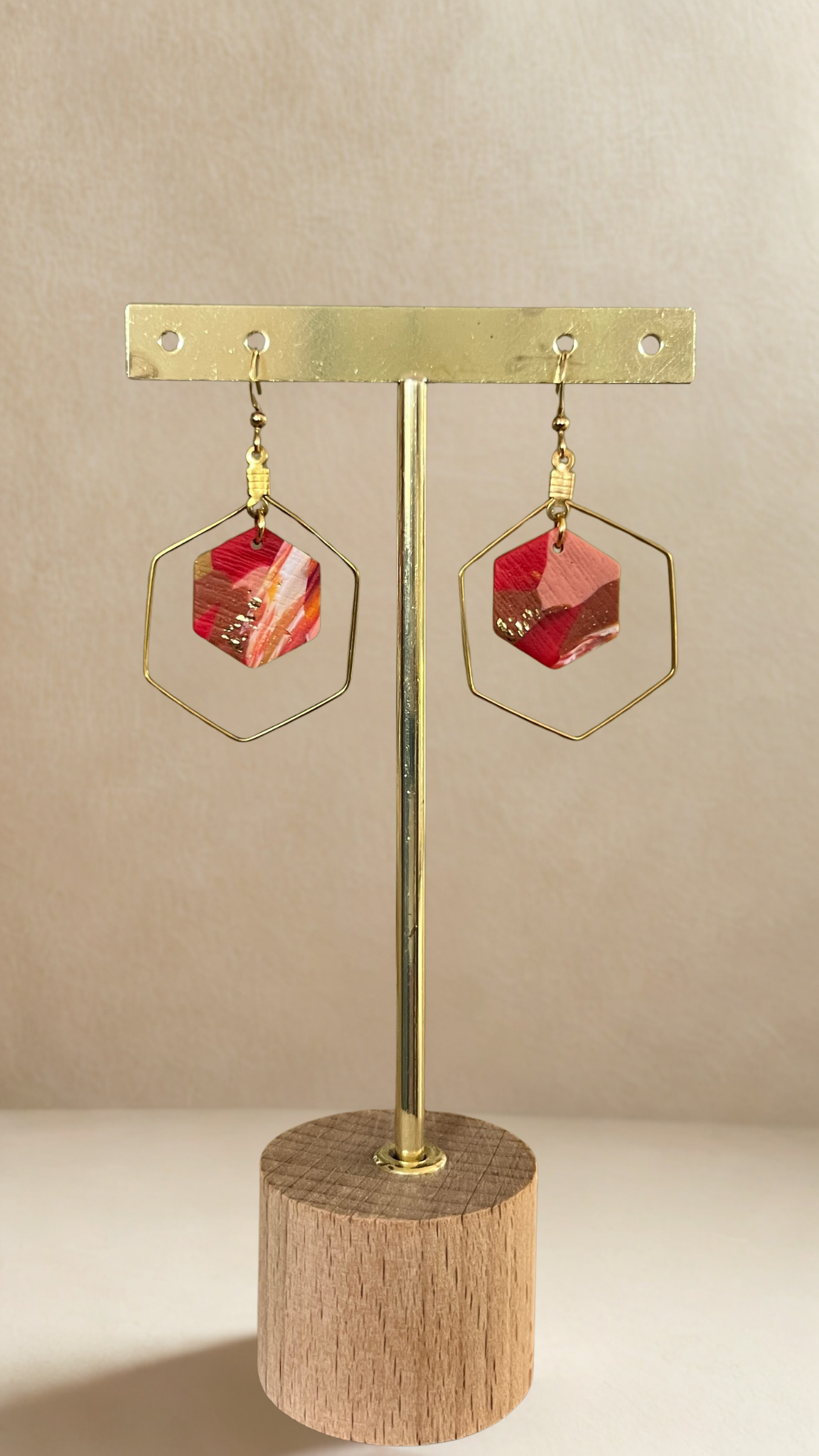 Boucles d'oreilles Kacie - coloris nuances de rouge