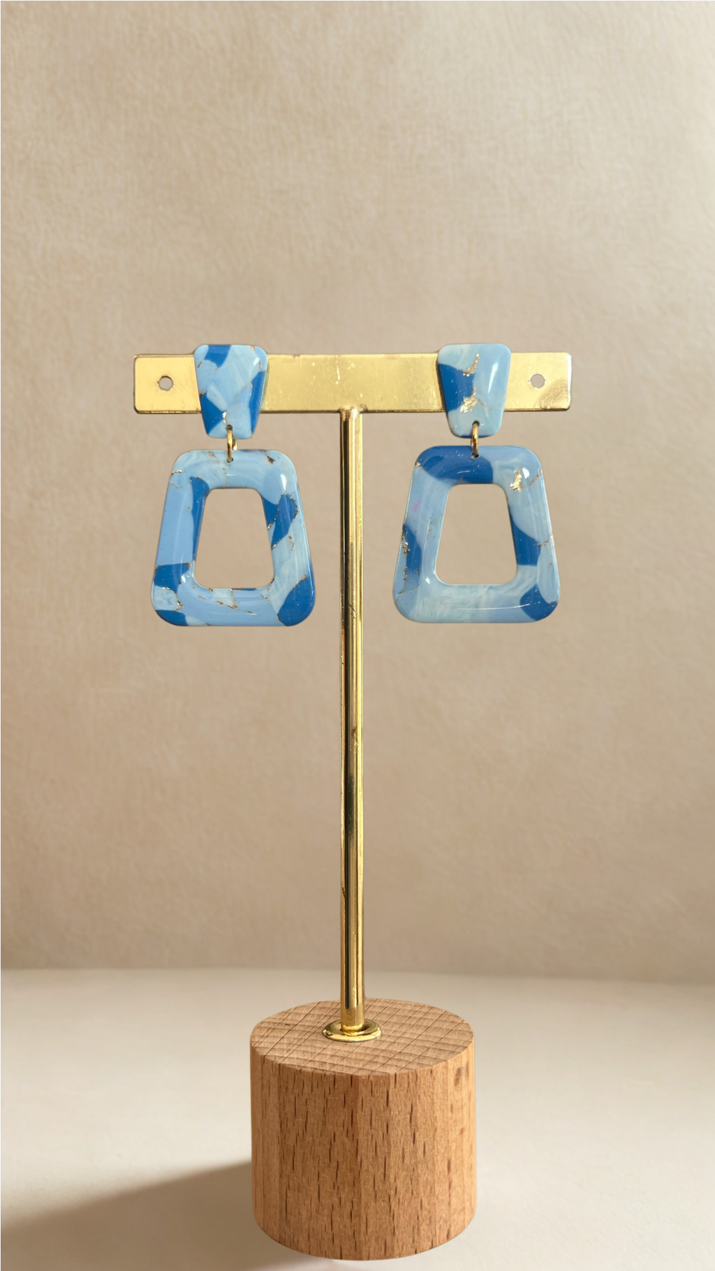 Boucles d'oreilles Azalée - coloris nuances de bleu
