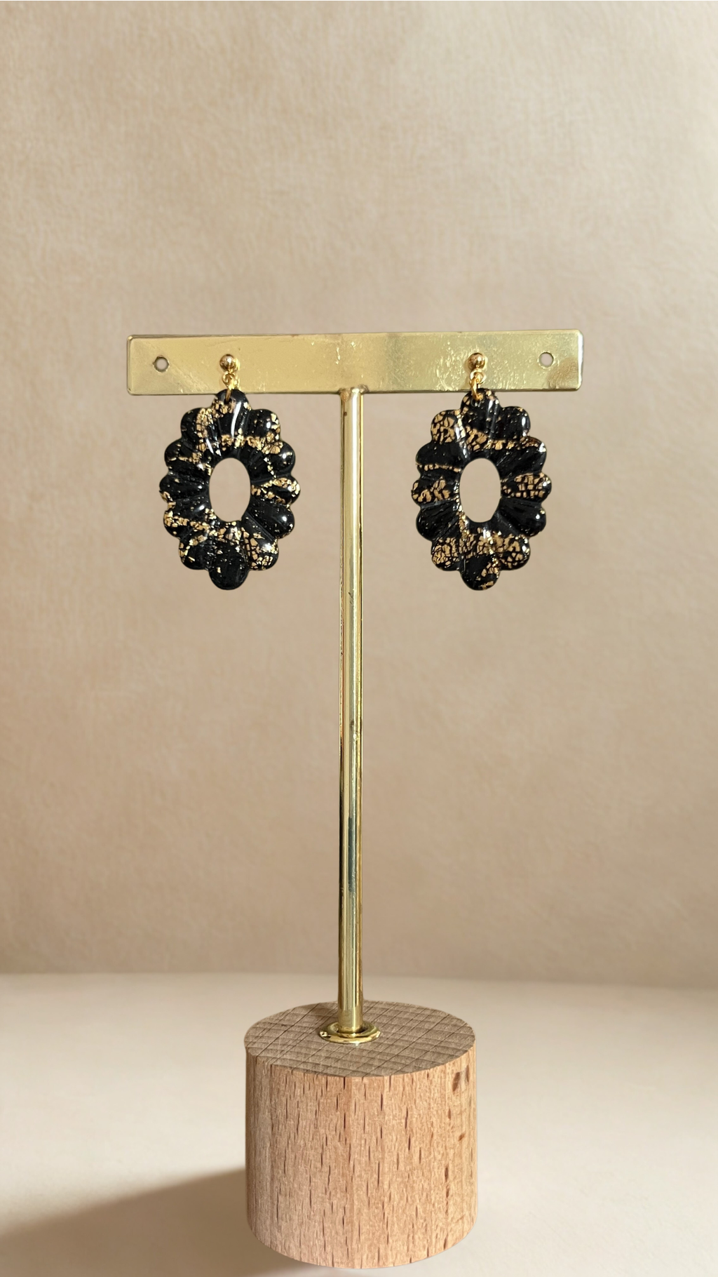 Boucles d'oreilles Luna - coloris noir