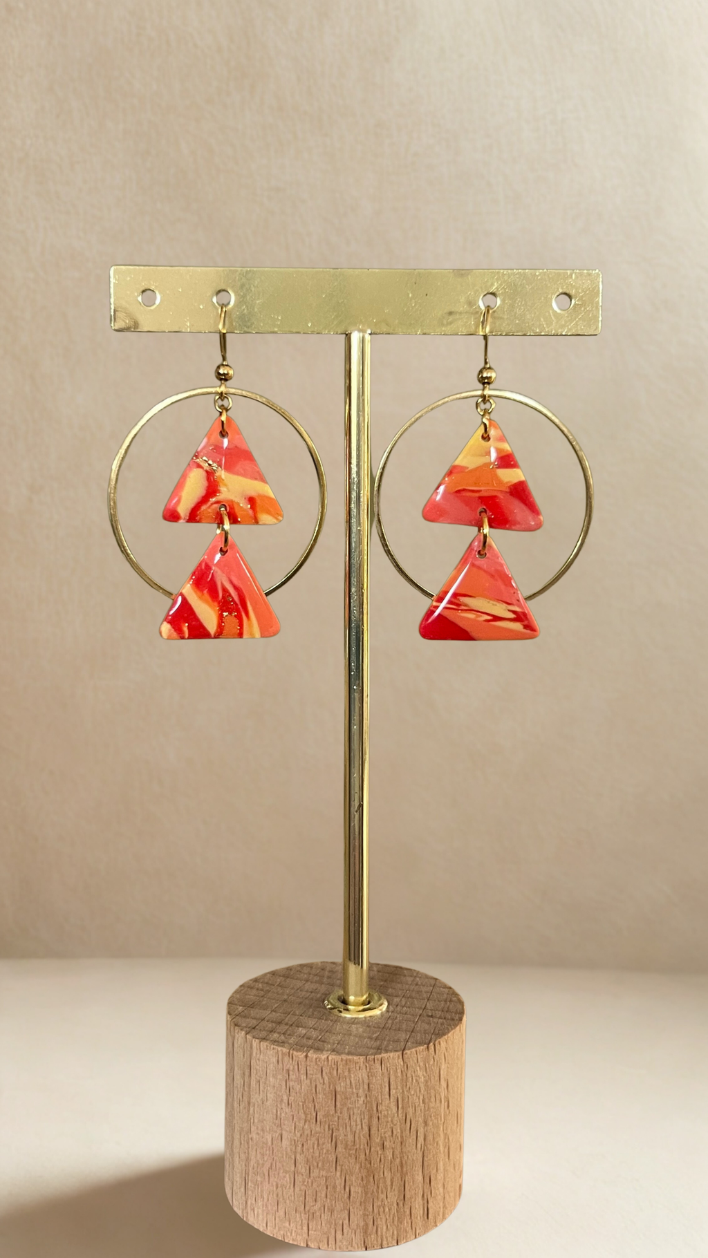 Boucles d'oreilles Isaé - coloris tons orangés