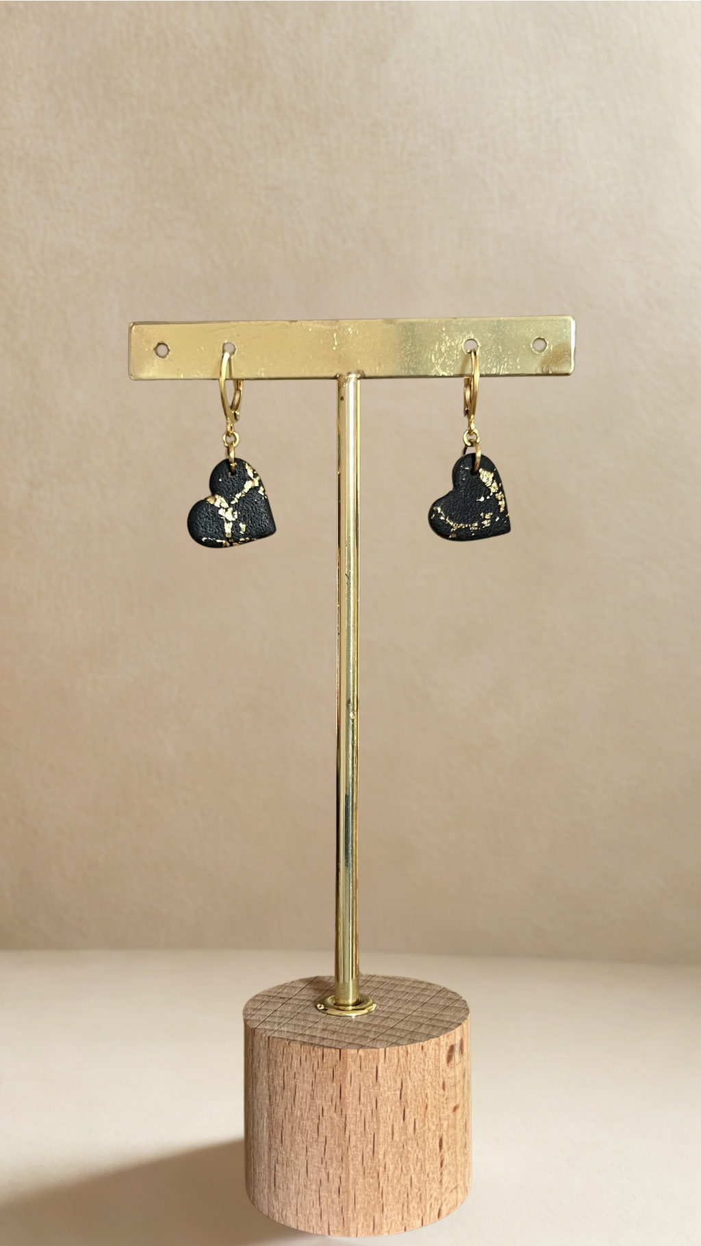 Boucles d'oreilles Petit Coeur - coloris noir