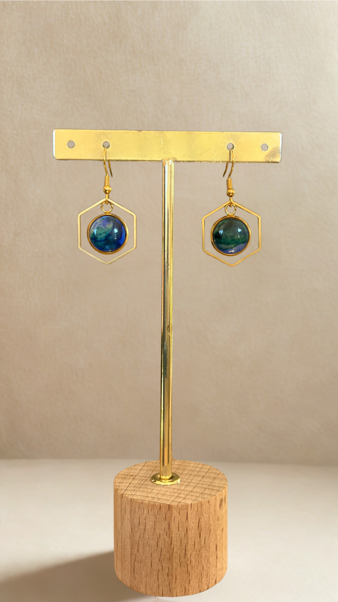 Boucles d'oreilles mini Kacie - coloris bleu océan