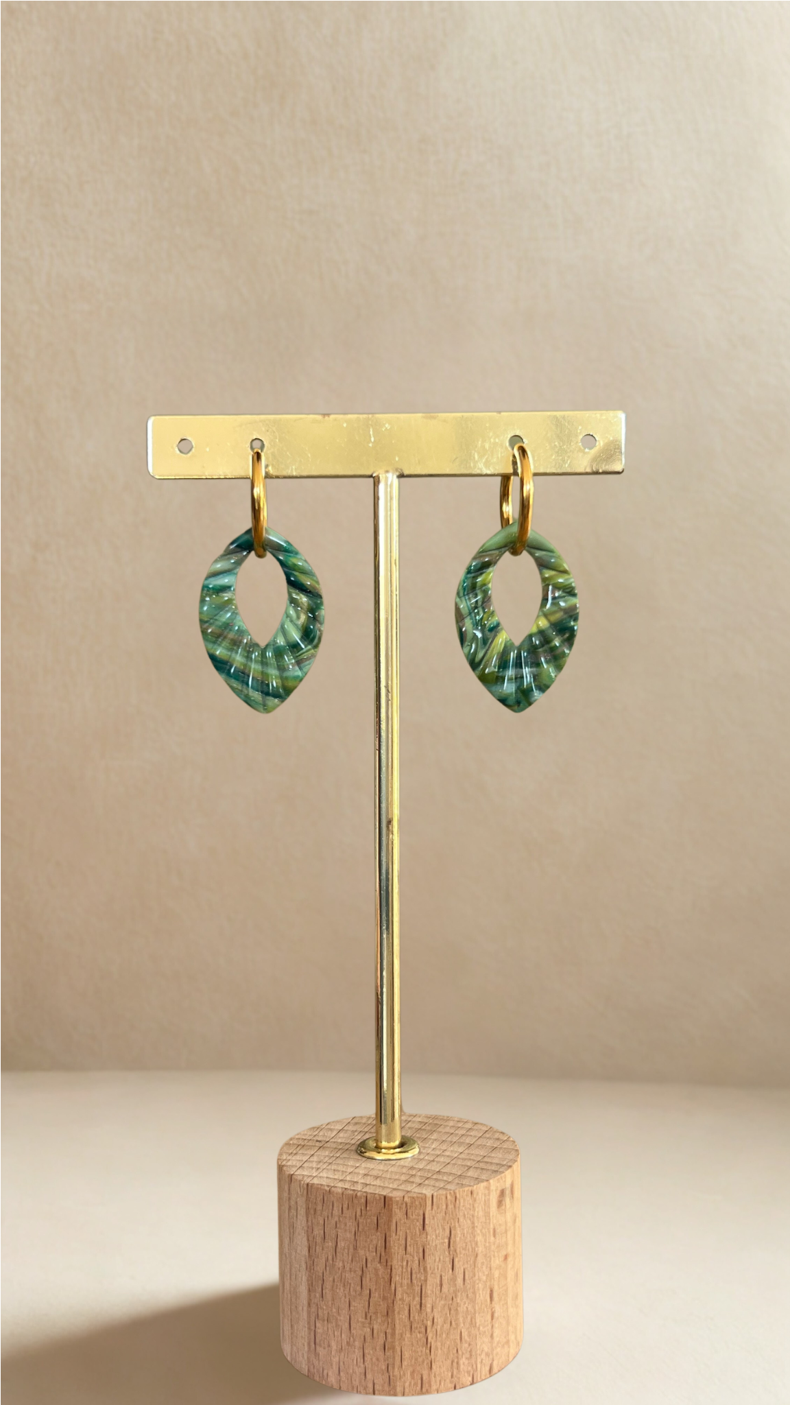 Boucles d’oreilles Ivy – créoles à pampilles interchangeables - coloris vert