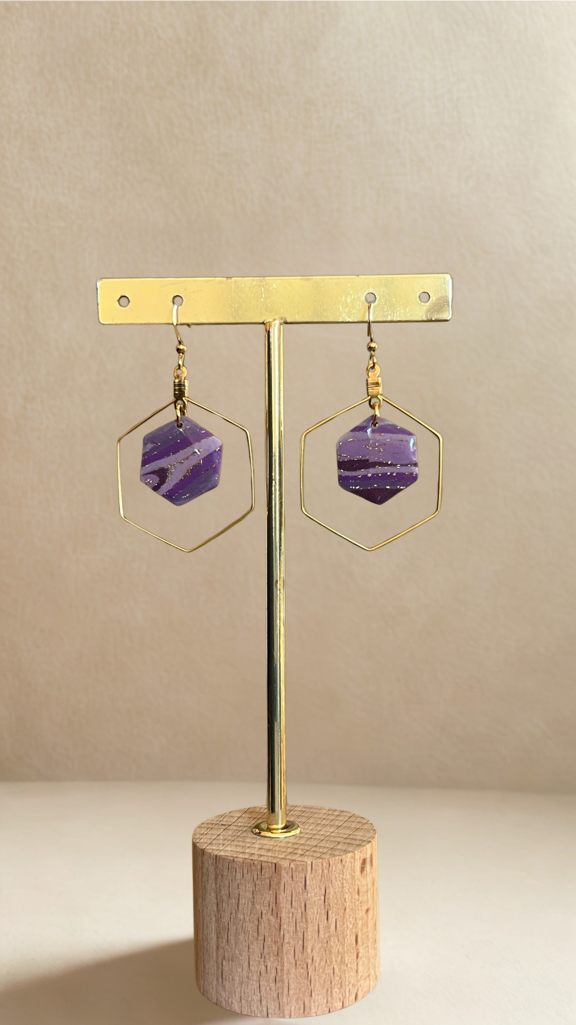 Boucles d'oreilles Kacie - coloris violet foncé