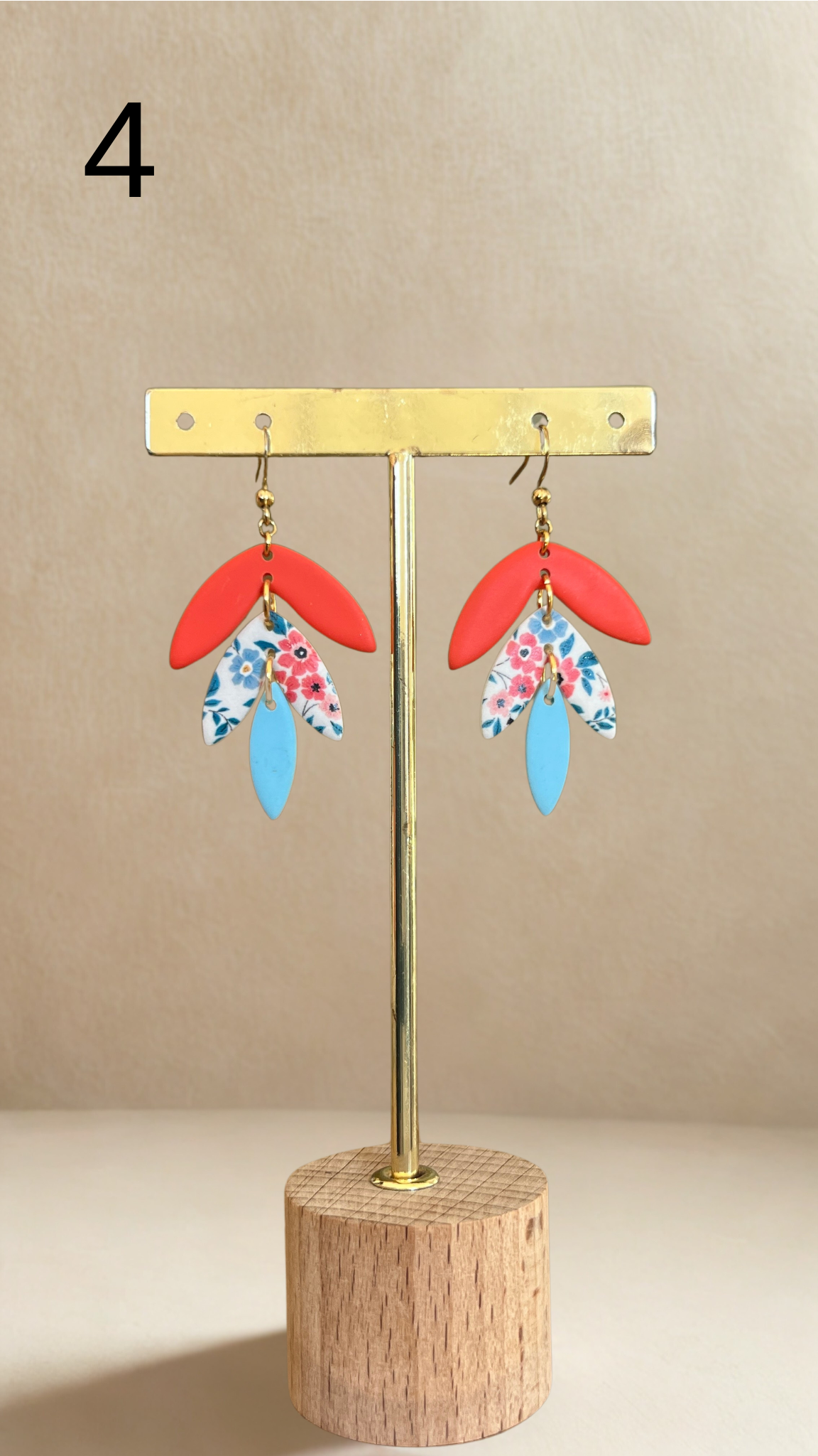 Boucles d'oreilles Flora - coloris fleuri