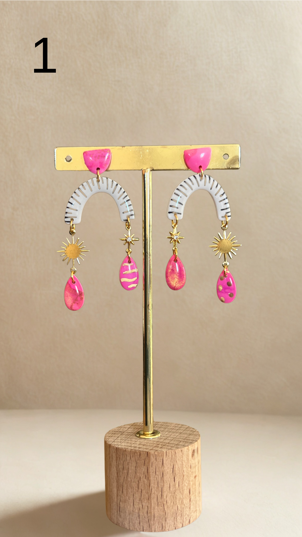 Boucles d'oreilles Zélie - coloris rose